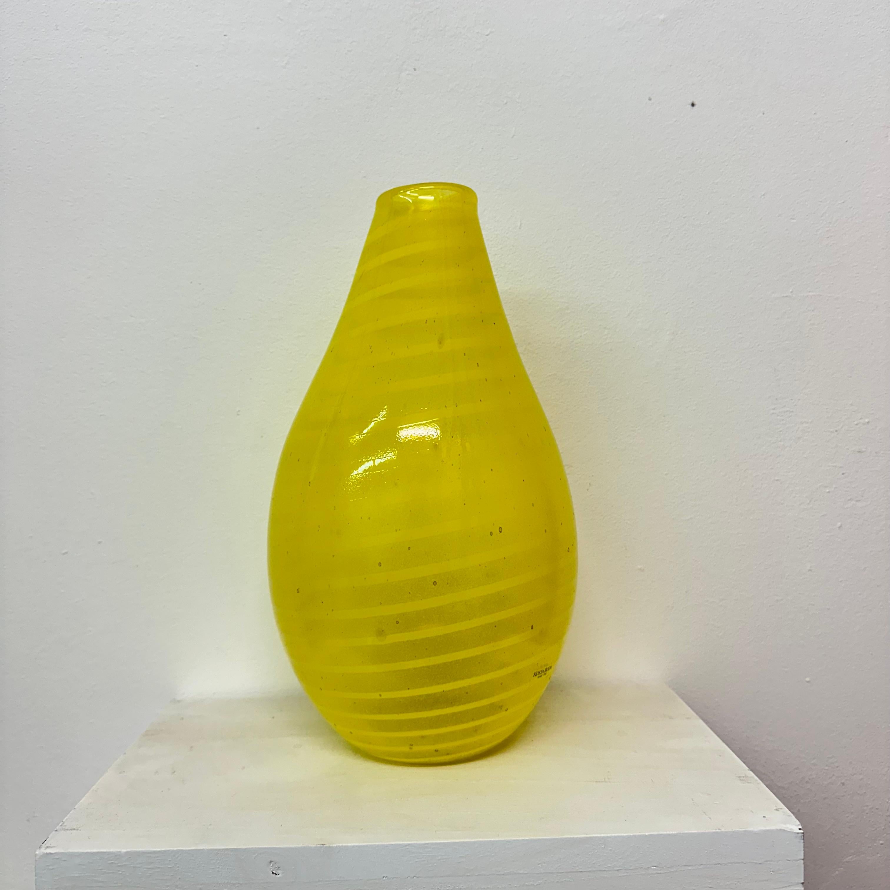 Gunnel Sahlin for Kosta boda Sweden yellow glass vase , 1990’s For Sale 13