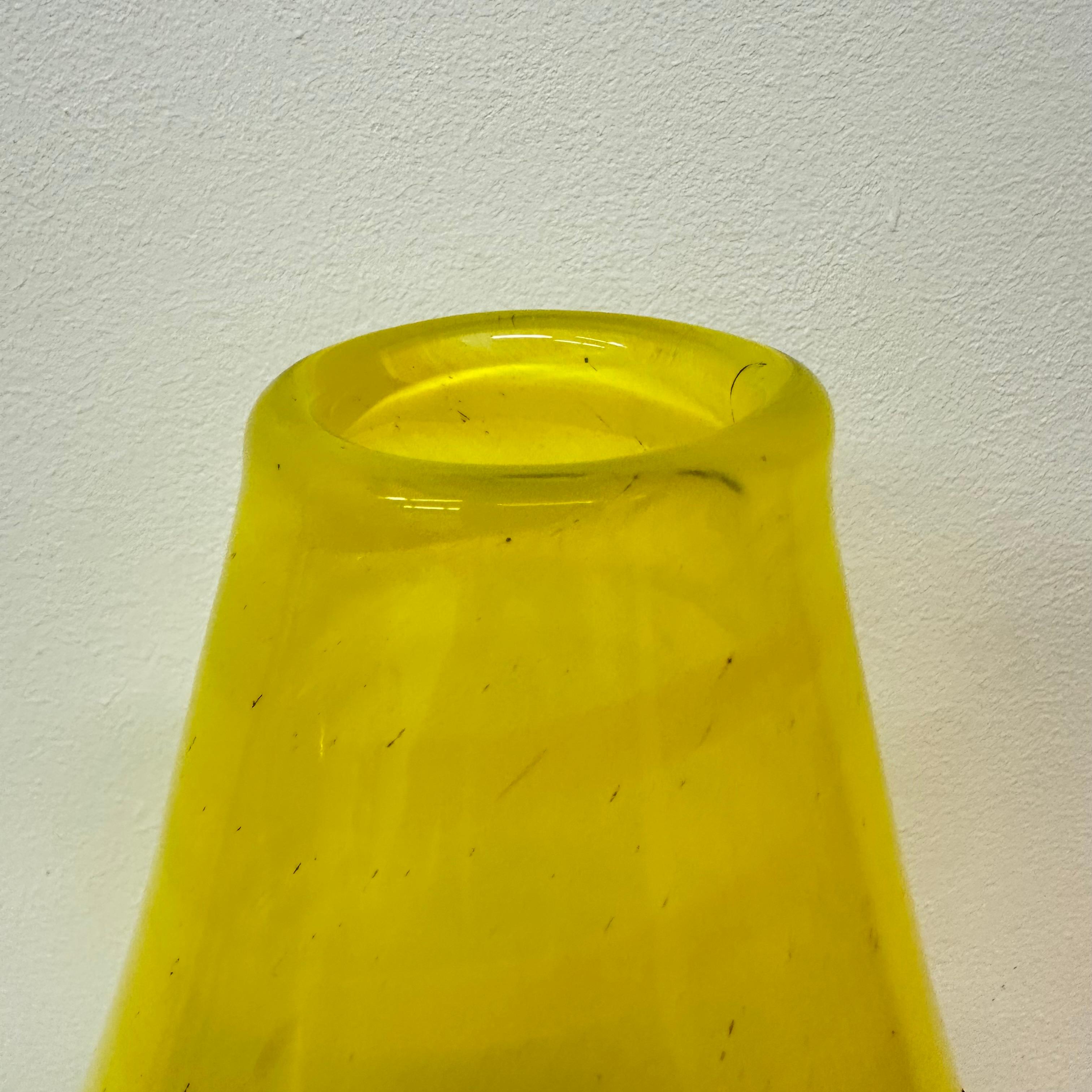 Gunnel Sahlin for Kosta boda Sweden yellow glass vase , 1990’s In Excellent Condition For Sale In Delft, NL