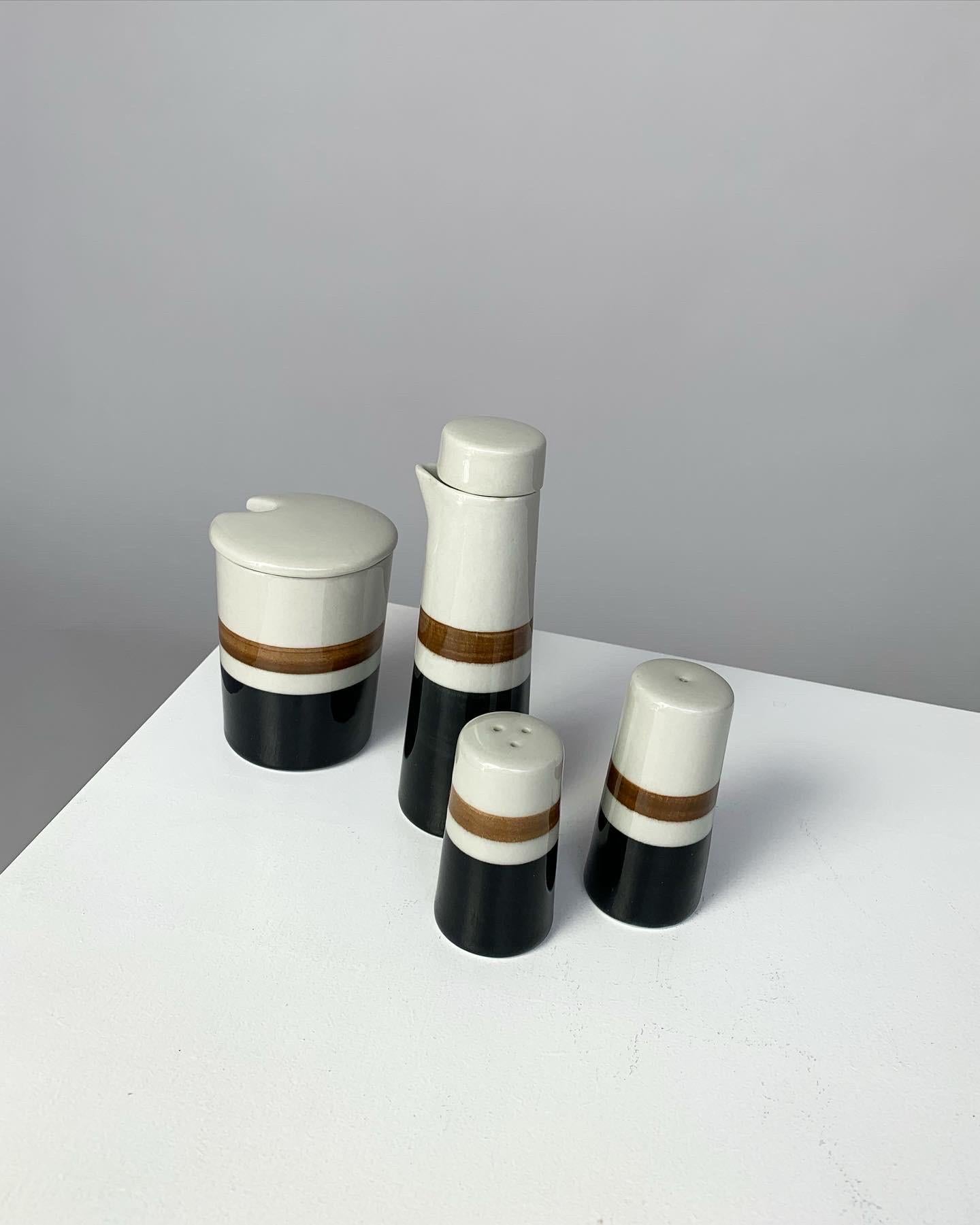 Mid-Century Modern Gunnel Sallmén Condiment Set Arabia Finland Stoneware Salt Pepper 1960s