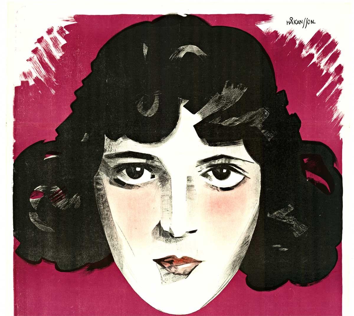 Originale Svarta Diamanter - Diamante nero - Poster cinematografico svedese  film noir - Print di Gunner Hakansson