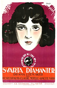 Original Svarta Diamanter - Black Diamond - Swedish movie poster  film noir