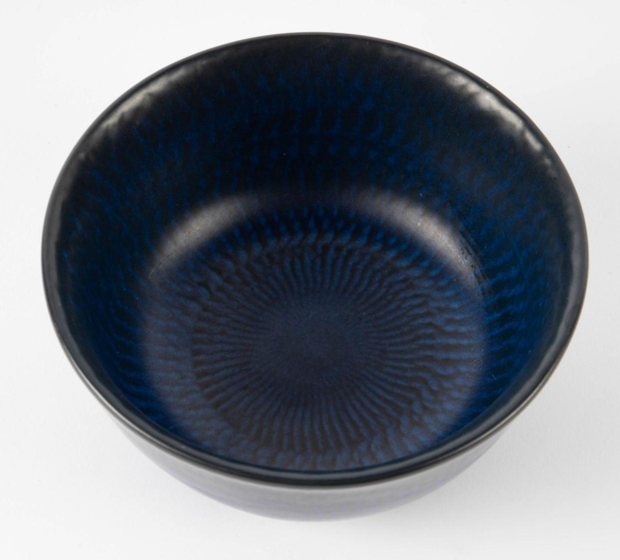 Mid-Century Modern Gunner Nylund for Nymolle, Denmark Blue Ceramic Bowl. For Sale