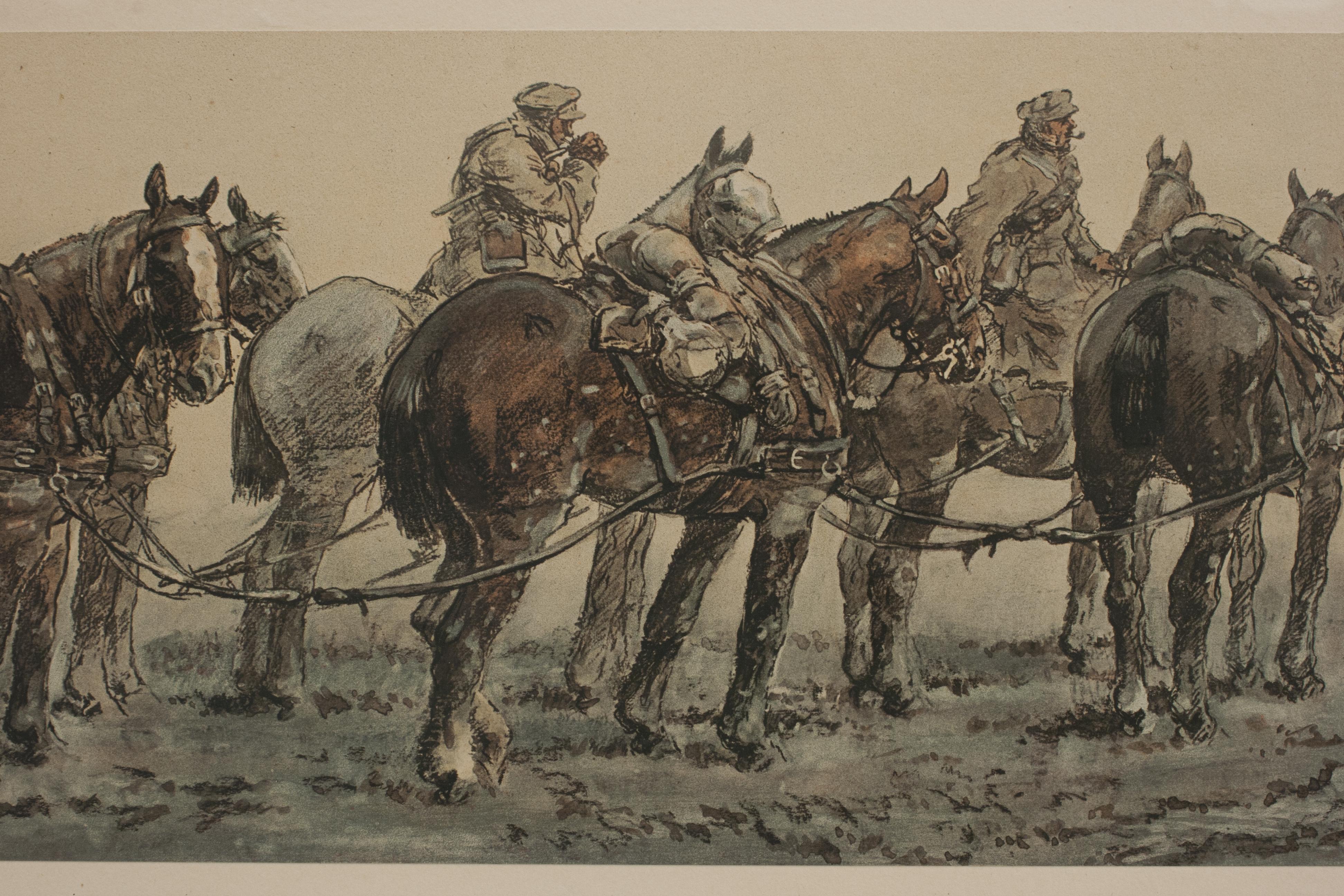 British Gunners, WW1 Military Print by Snaffles For Sale
