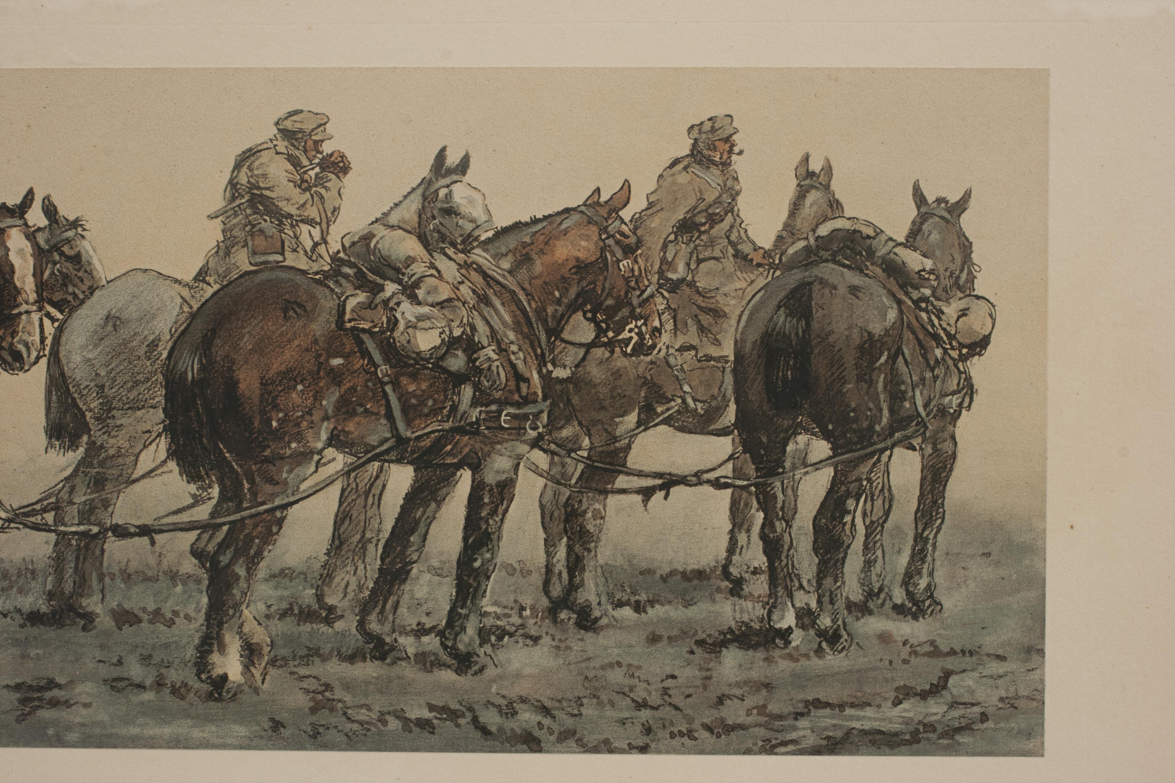 Gunners, WW1 Military Print by Snaffles In Good Condition For Sale In Oxfordshire, GB