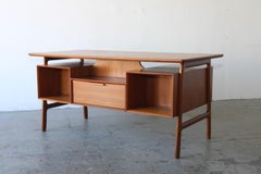 Gunni Omann Danish Mid-Century Modern Floating Teak Desk