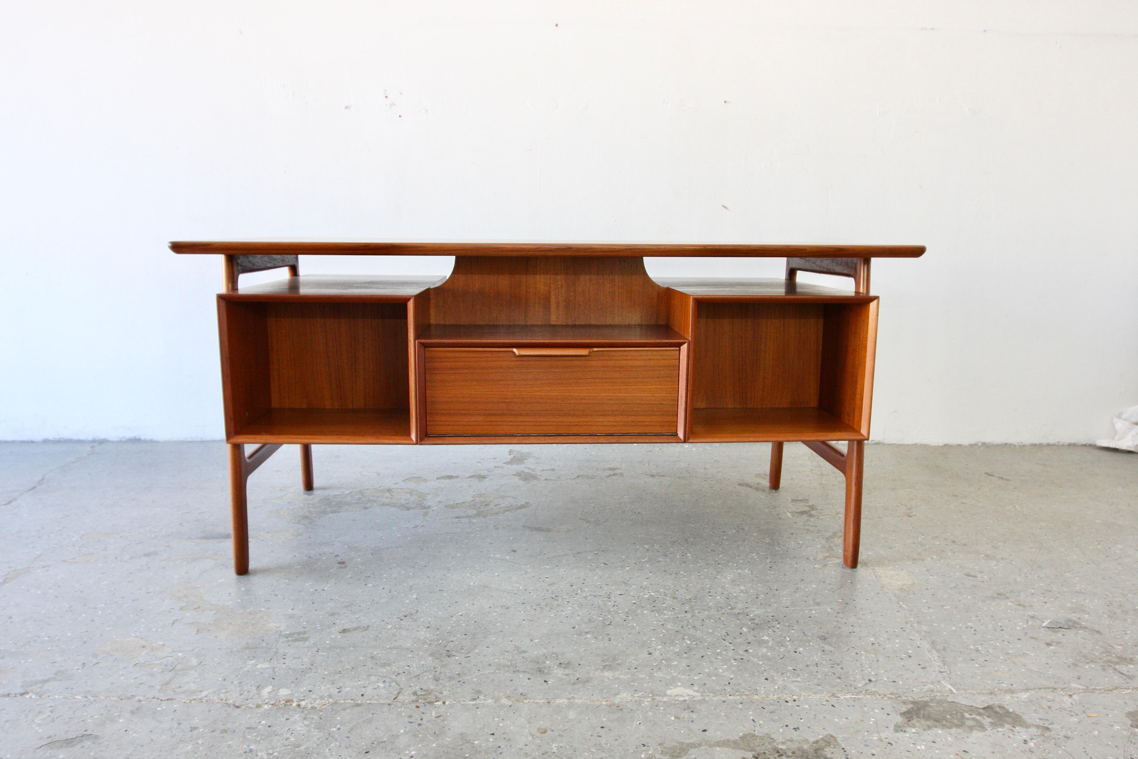 Scandinavian Modern Gunni Omann Danish Mid-Century Modern Floating Teak Desk