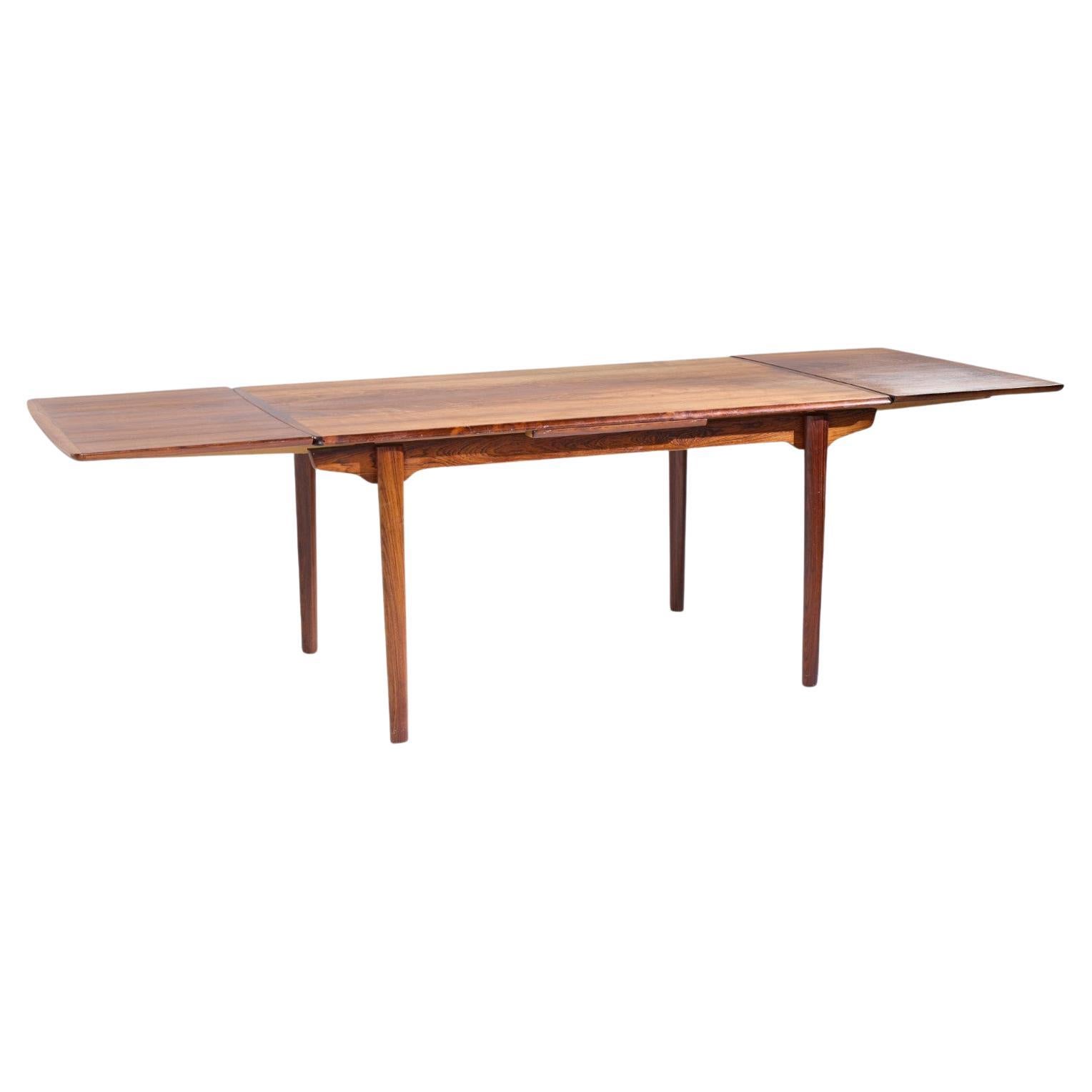 Gunni Omann for Omann Jun Mid Century Danish Rosewood Hidden Leaf Dining Table en vente