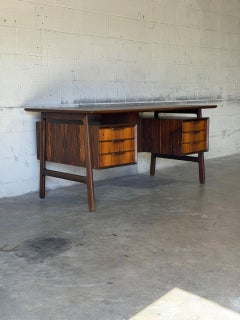 Gunni Omann for Omann Jun Model 75 Rosewood Executive Desk Danish Vintage 1960s