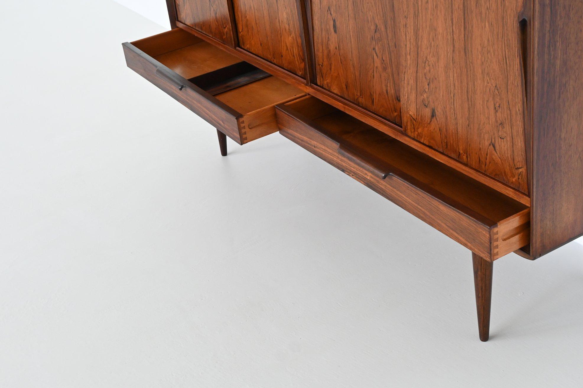Gunni Omann highboard model 13 in rosewood Omann Jun Denmark 1960 For Sale 5