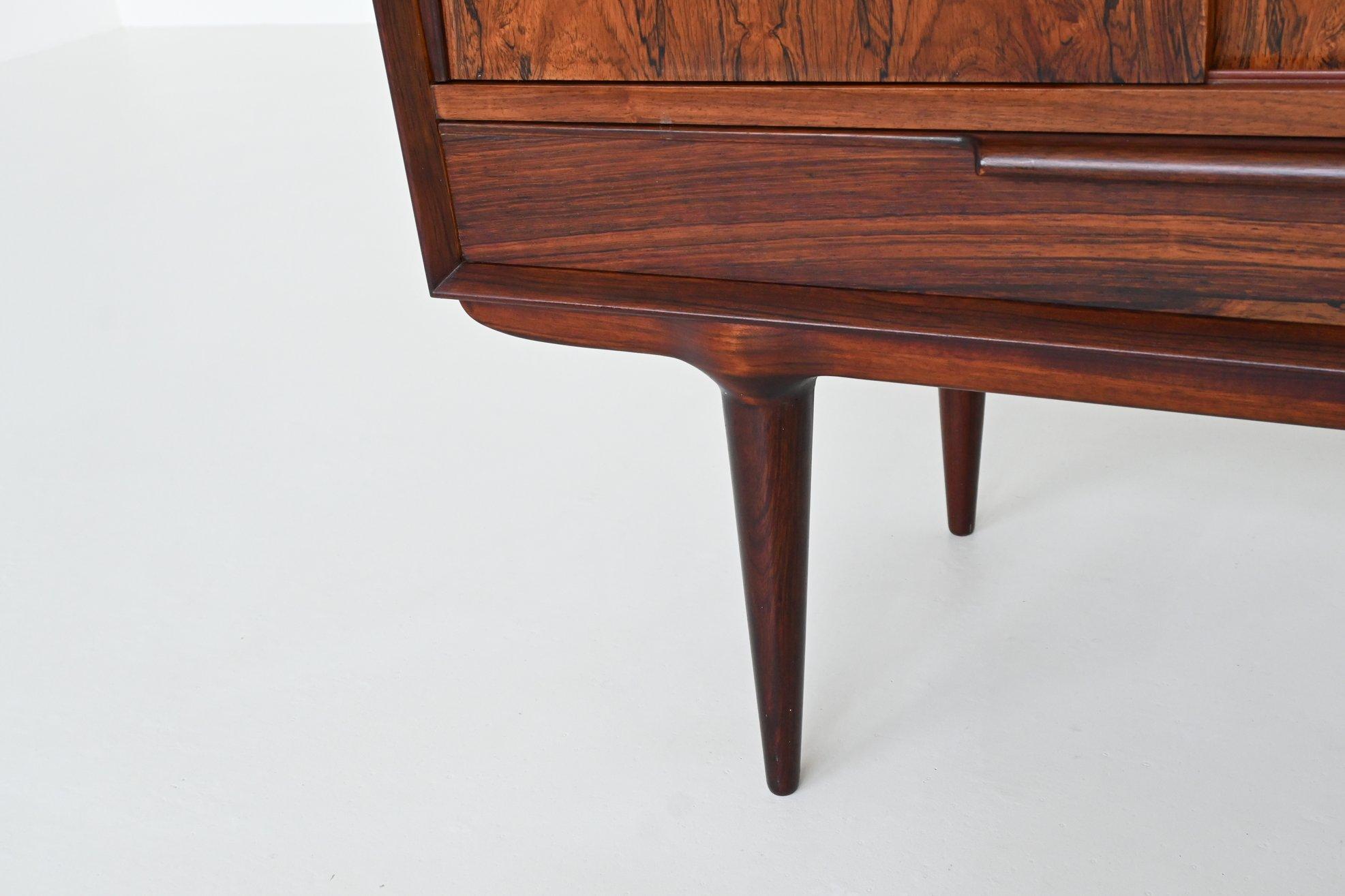 Gunni Omann highboard model 13 in rosewood Omann Jun Denmark 1960 For Sale 8