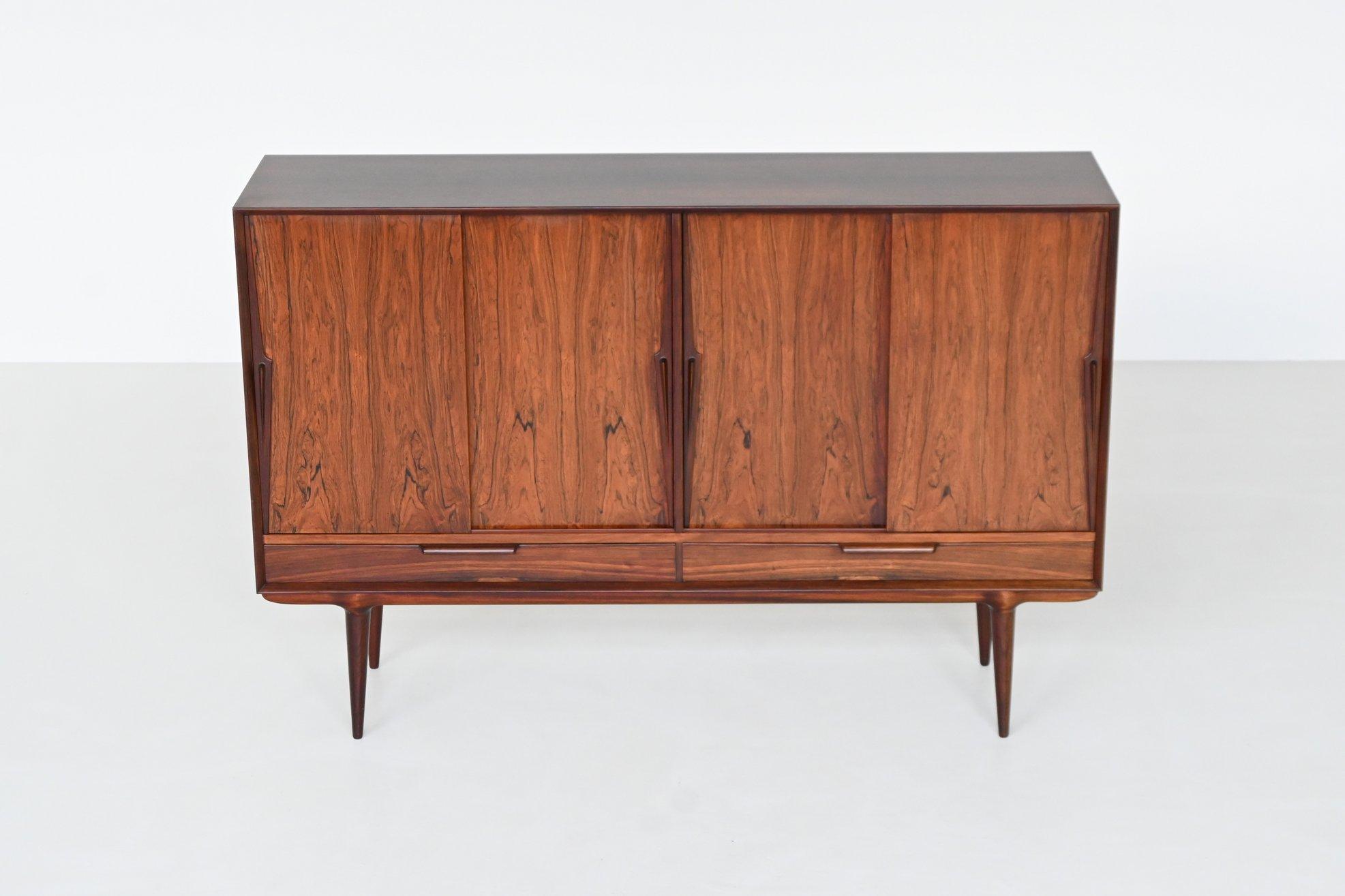 Gunni Omann highboard model 13 in rosewood Omann Jun Denmark 1960 For Sale 11