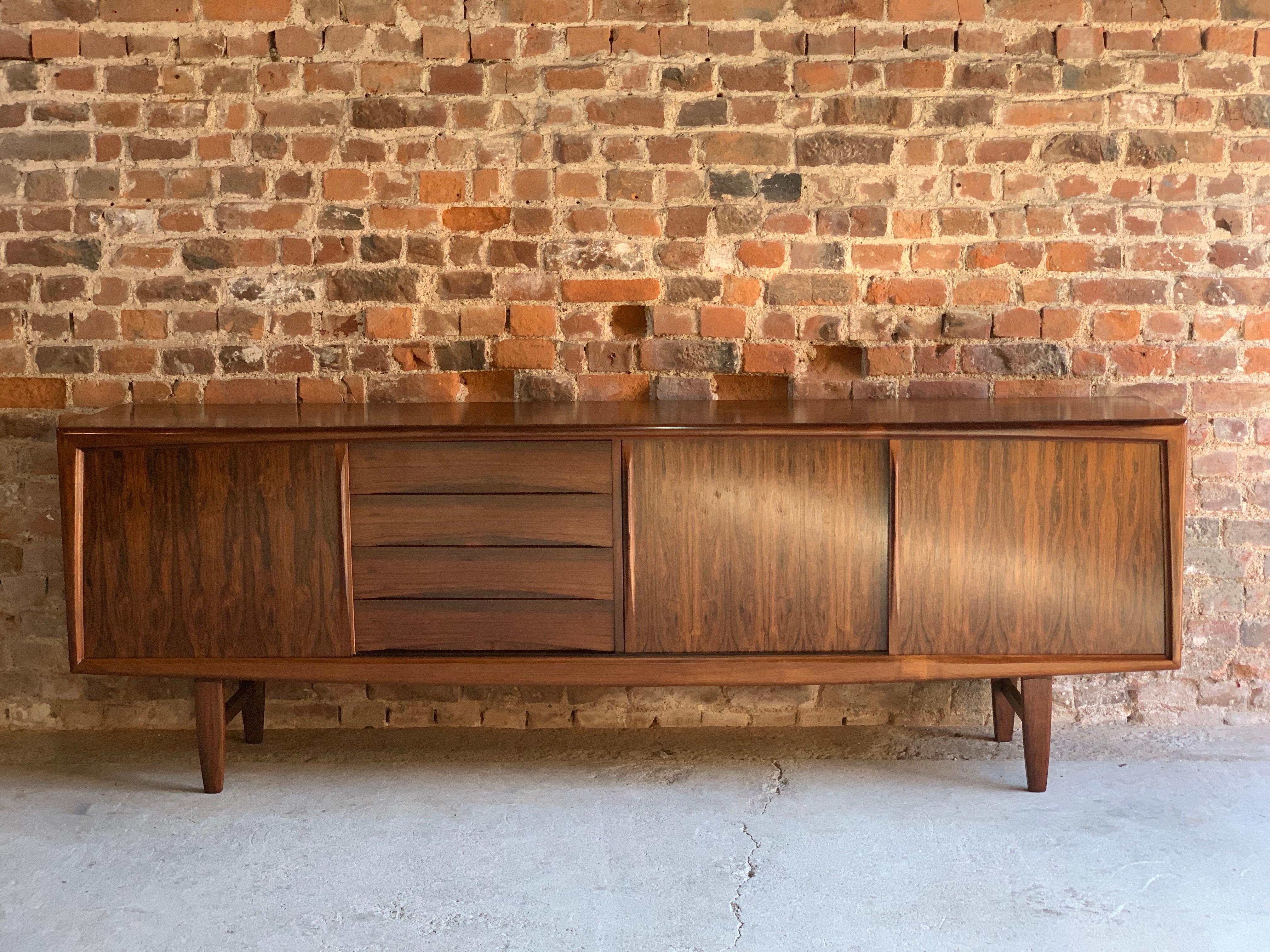 Gunni Omann Long Rosewood Sideboard Credenza for Axel Christiansen Odder Danish 10