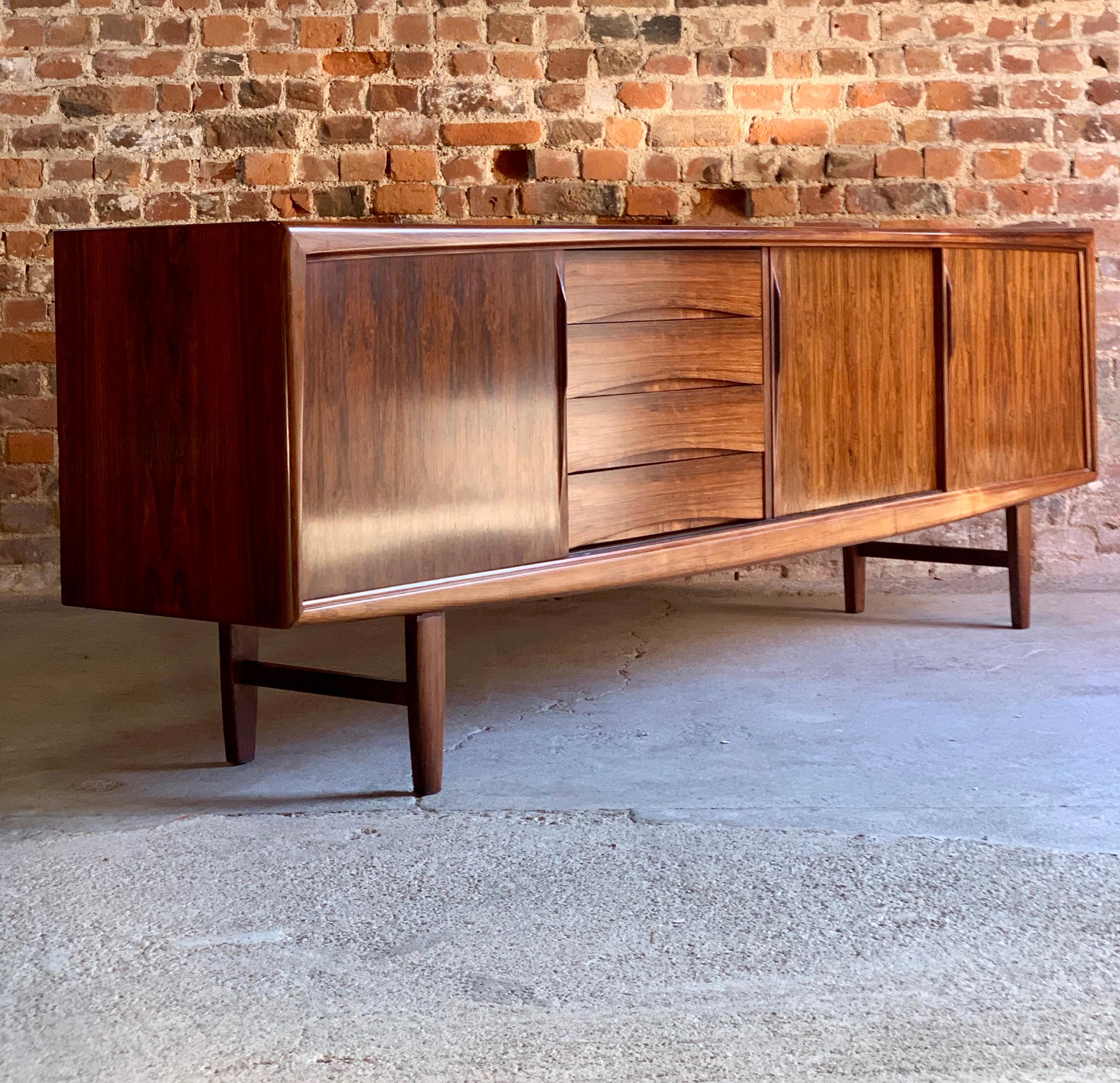 Gunni Omann Long Rosewood Sideboard Credenza for Axel Christiansen Odder Danish 14