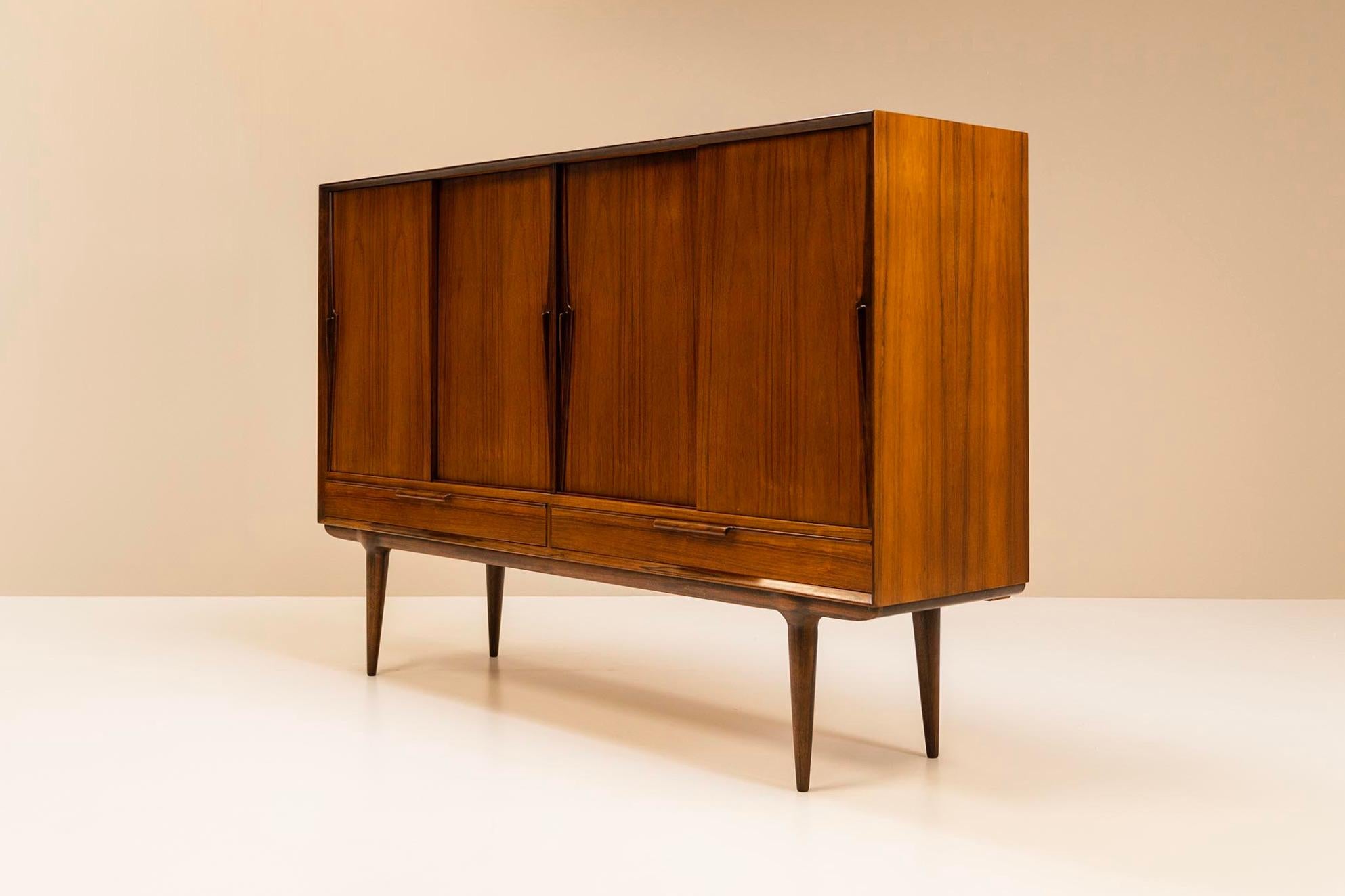 Danish Gunni Omann ‘Model 13’ Palisander Highboard, Denmark 1960s