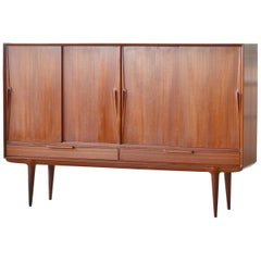 Gunni Omann Model 13 Teak Highboard Danish Midcentury