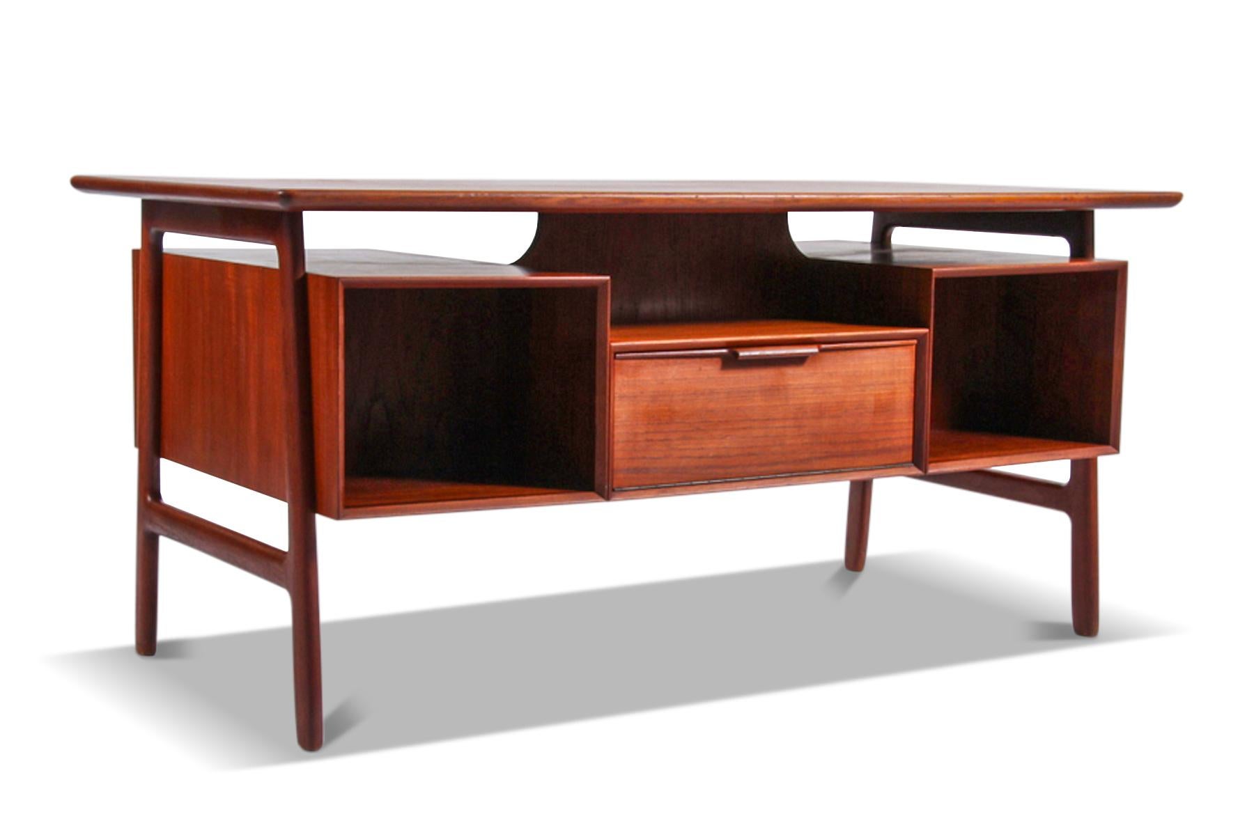 Origin: Denmark
Designer: Gunni Omann
Manufacturer: Omann Jun Møbelfabrik
Era: 1960s
Materials: Teak
Measurements: 60.5? wide x 32? deep x 29? tall

Condition: In good original condition with some cosmetic wear (will be addressed in