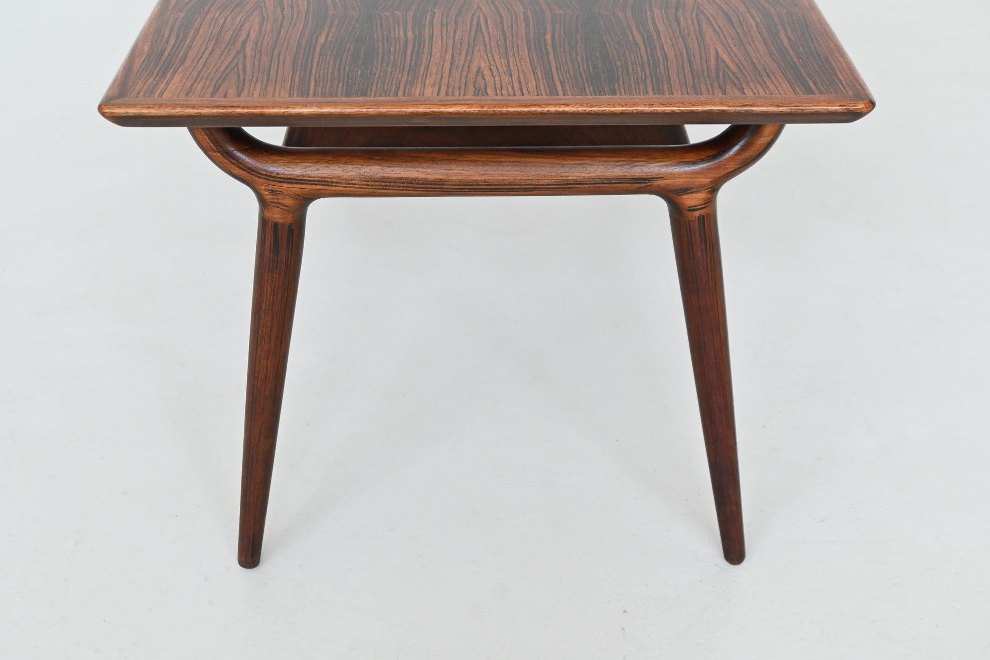 Gunni Omann sculptural coffee table rosewood Omann Jun Denmark 1958 For Sale 5