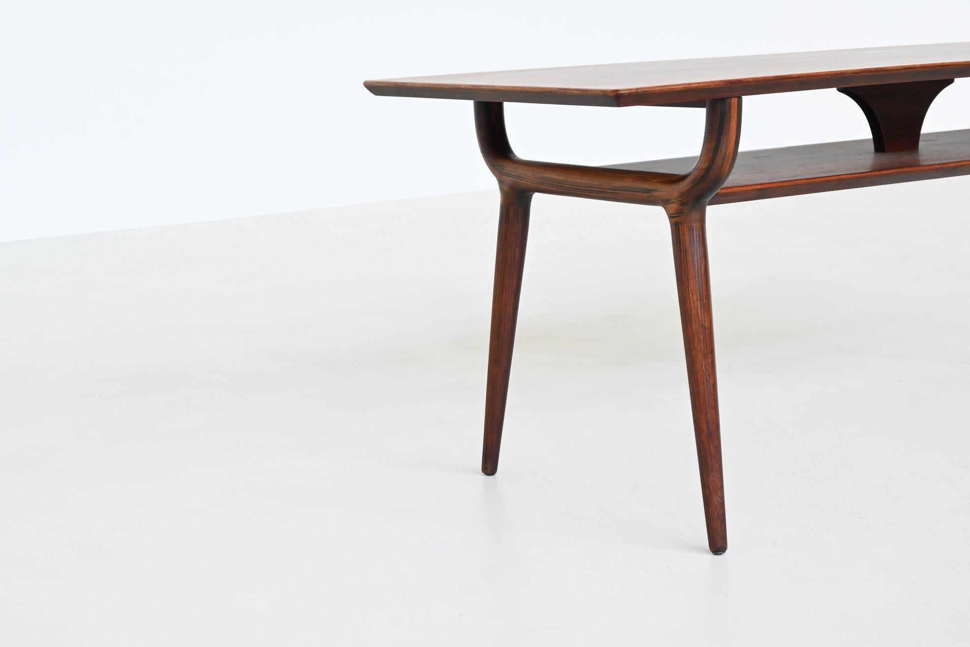 Gunni Omann sculptural coffee table rosewood Omann Jun Denmark 1958 For Sale 6