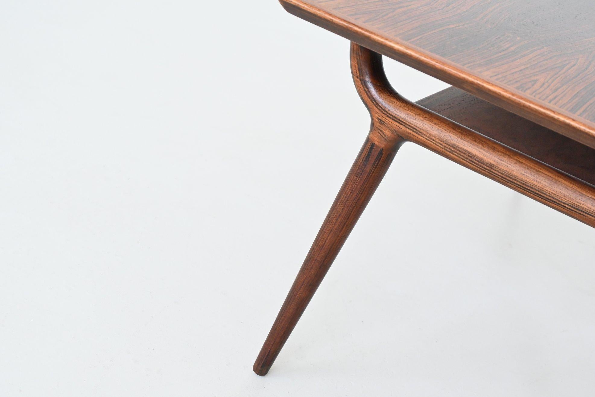 Gunni Omann sculptural coffee table rosewood Omann Jun Denmark 1958 For Sale 7