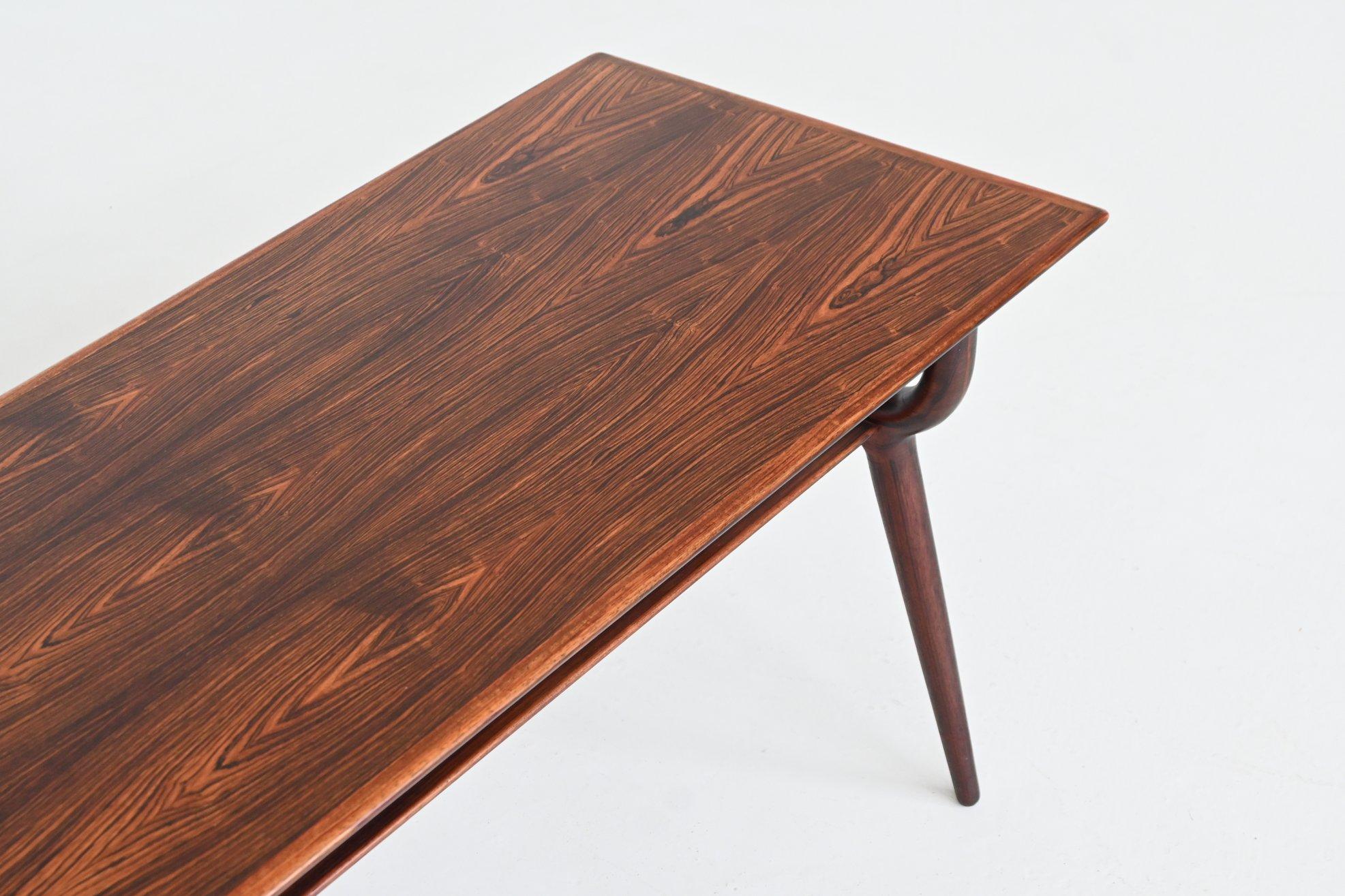 Mid-20th Century Gunni Omann sculptural coffee table rosewood Omann Jun Denmark 1958 For Sale
