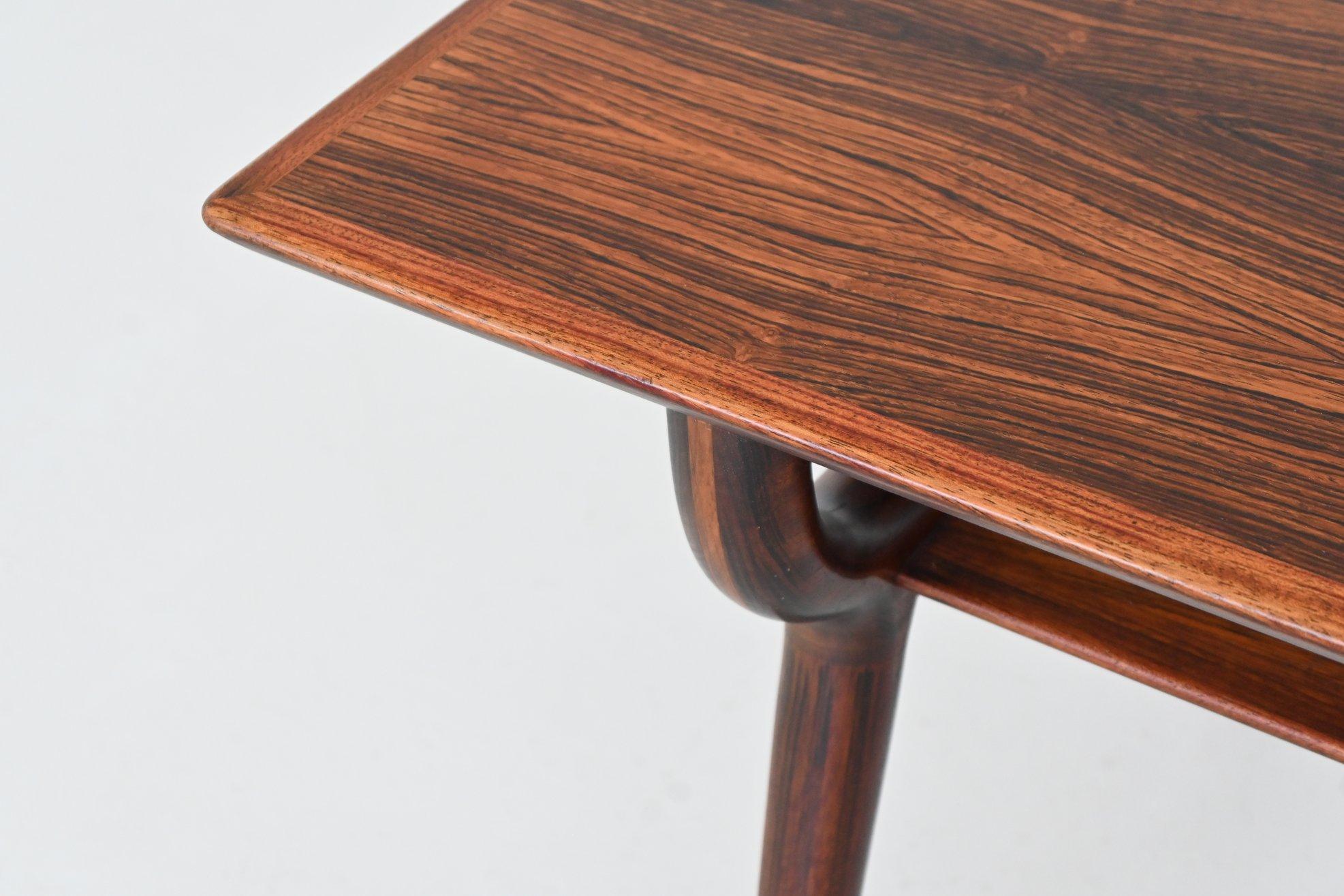 Gunni Omann sculptural coffee table rosewood Omann Jun Denmark 1958 For Sale 2