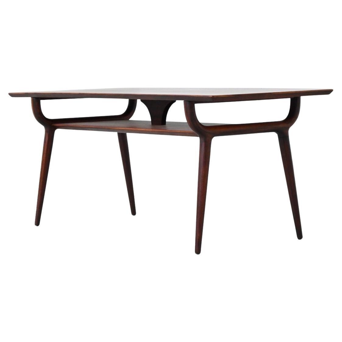 Gunni Omann sculptural coffee table rosewood Omann Jun Denmark 1958 For Sale