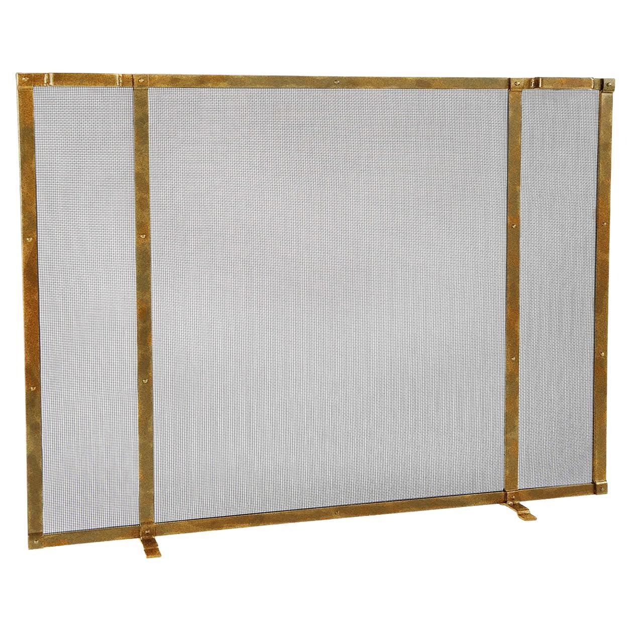 Gunnison Fireplace Screen in a Pure Gold Finish For Sale at 1stDibs
