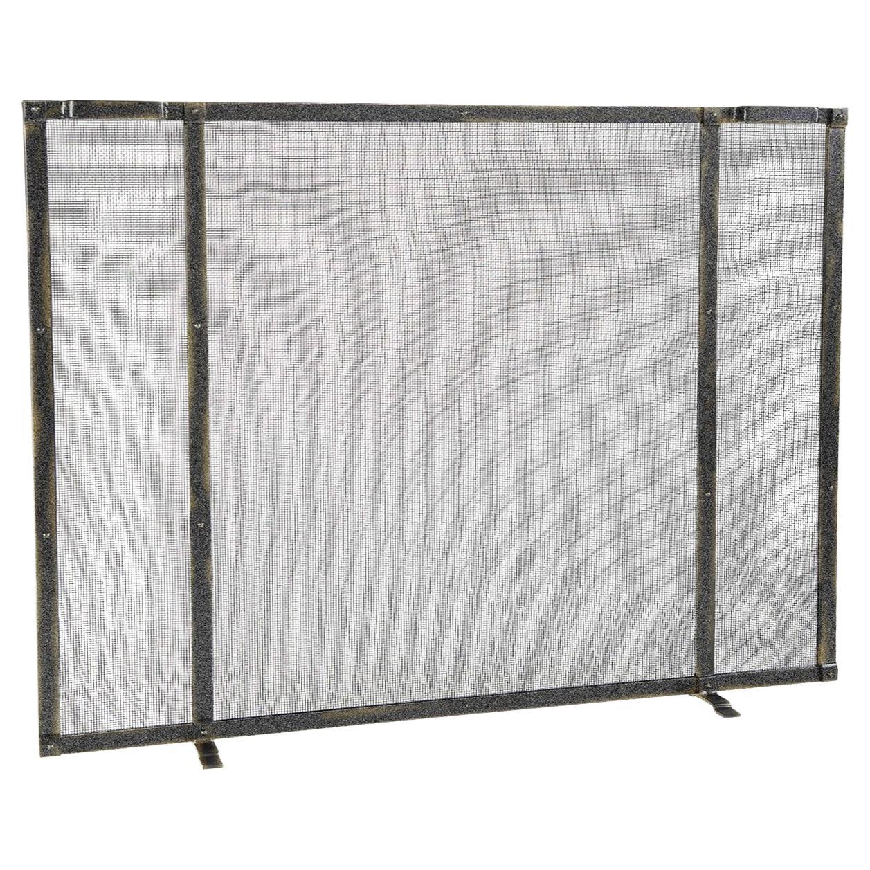 Gunnison Fireplace Screen in a Gold Rubbed Black Finish For Sale