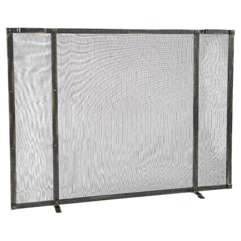 Gunnison Fireplace Screen in a Aged Silver Finish For Sale at 1stDibs