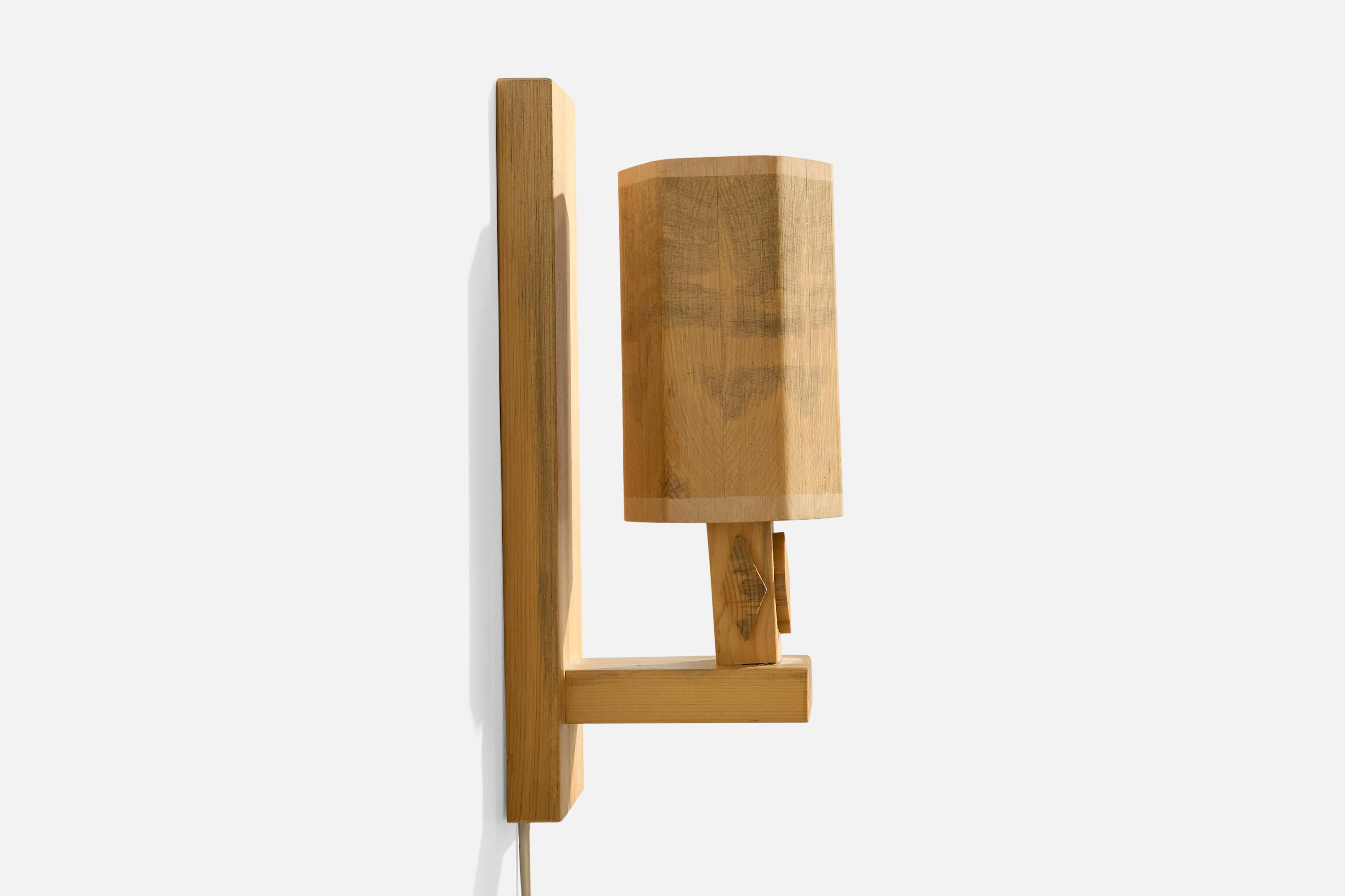 Late 20th Century Guns Hemslöjd, Wall Lights, Wood, Sweden, 1970s For Sale