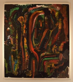 Gunstein, Swedish Artist, Oil on Canvas, Abstract Composition, Mid-20th C