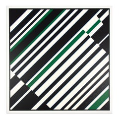 Günter Fruhtrunk, Grüne Akzente - Signed Print from 1968, Abstract Geometric