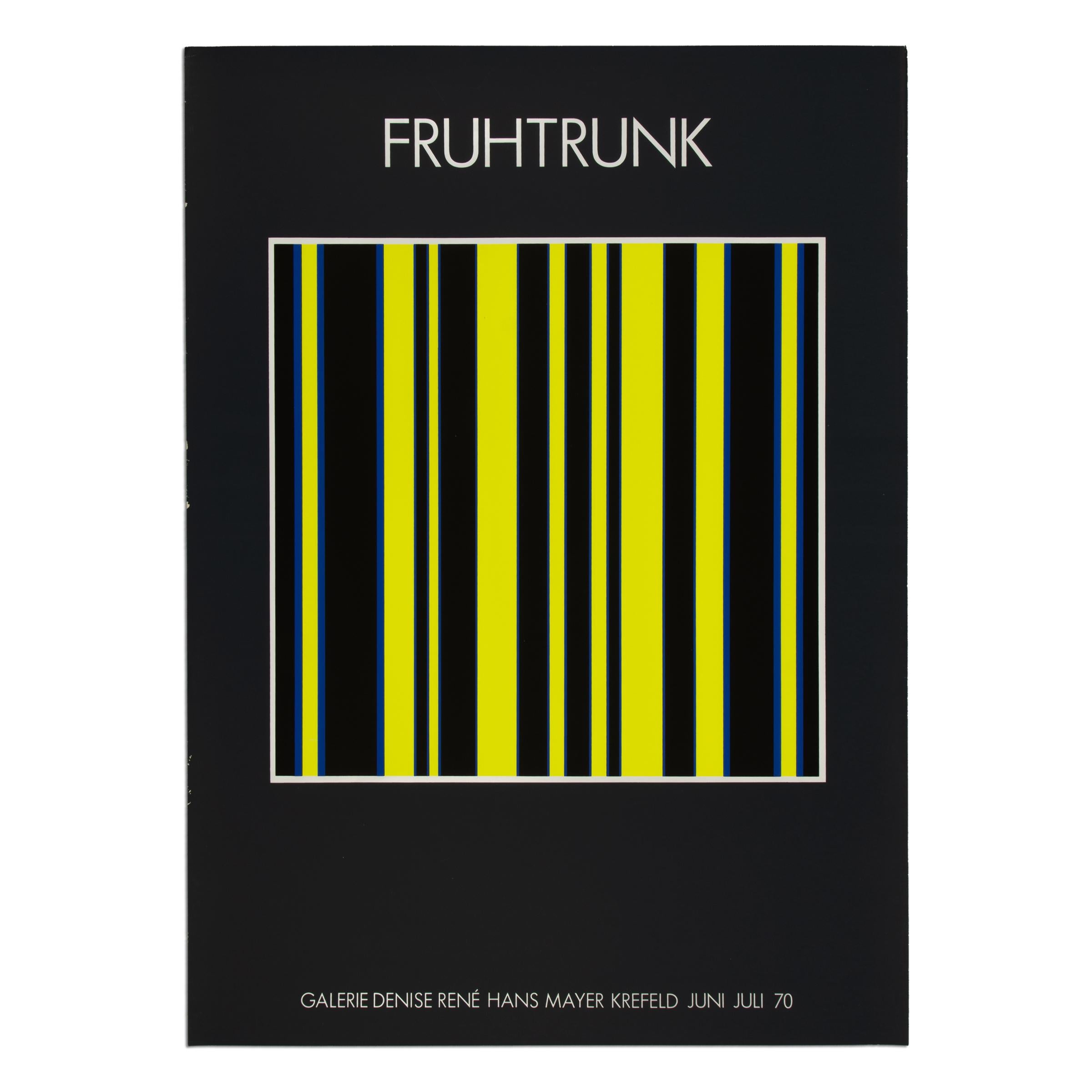 Gunter Fruhtrunk Abstract Print – Günter Fruhtrunk - Original Ausstellungsplakat von 1970, Siebdruck