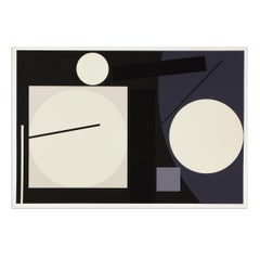 Günter Fruhtrunk, Quadrat und Kreis - Signierter Siebdruck, Abstrakte Kunst, Op Art