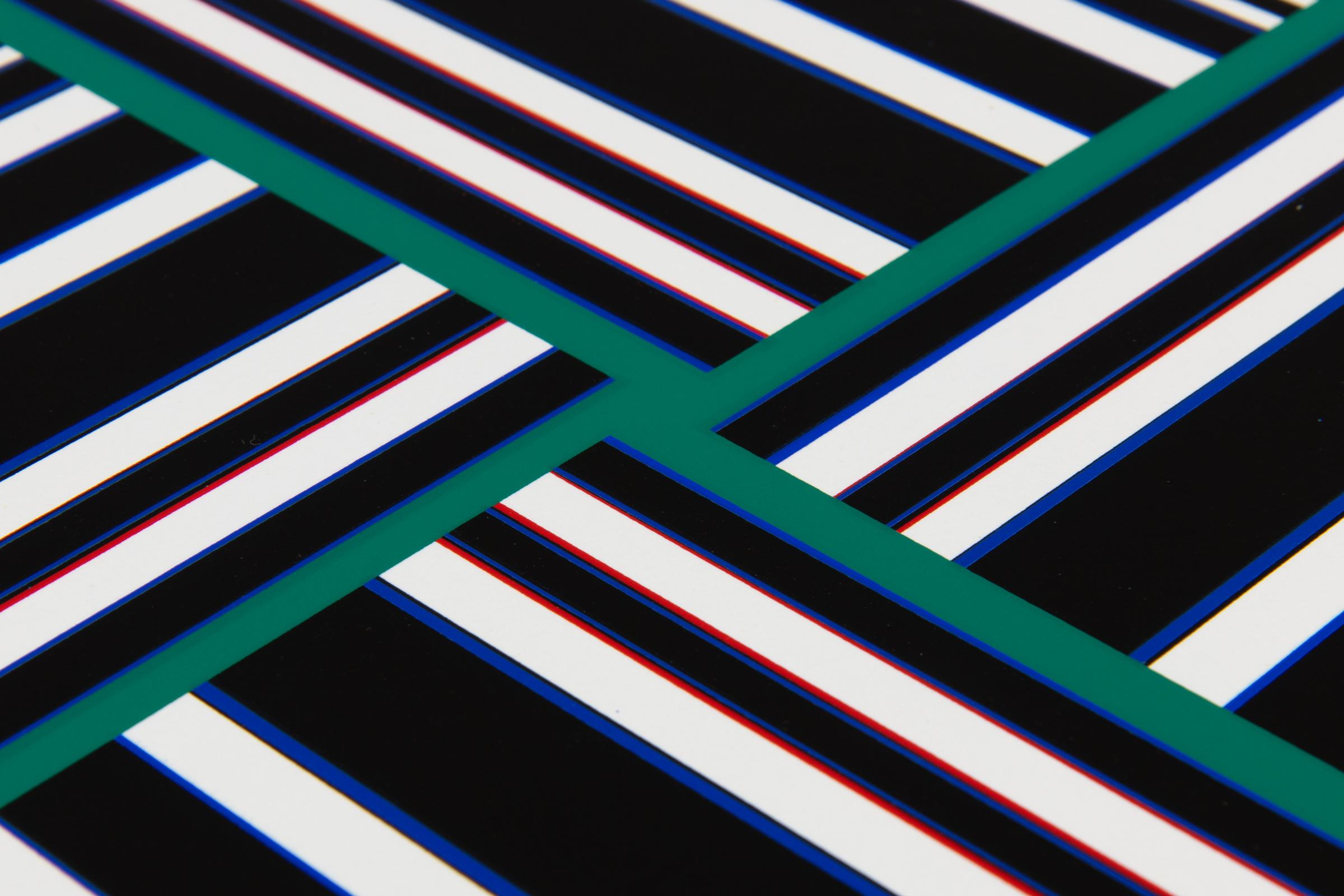 Günter Fruhtrunk, Seh-Übung - Screen Print from 1967, Abstract Geometric - Blue Abstract Print by Gunter Fruhtrunk