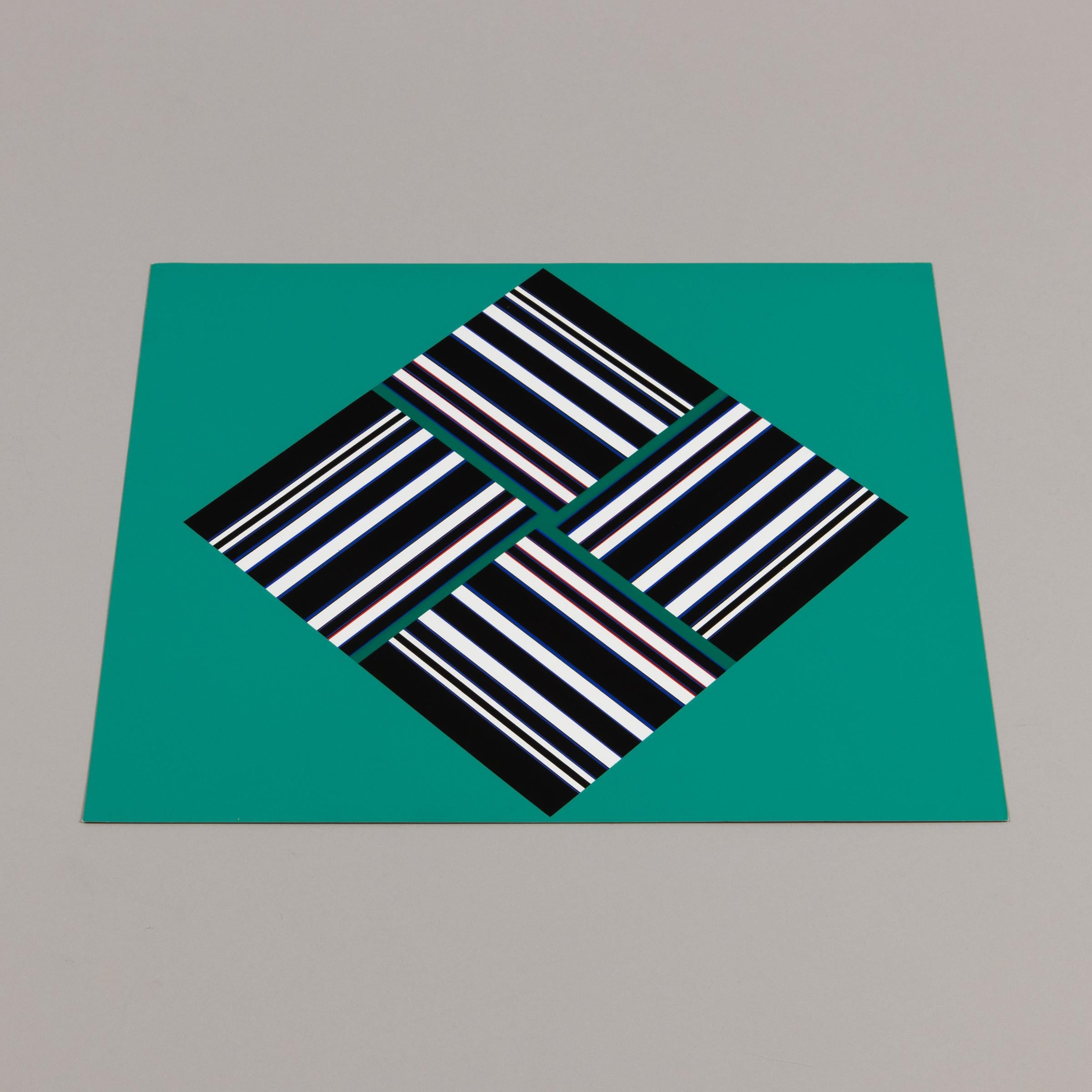 Günter Fruhtrunk, Seh-Übung - Siebdruck von 1967, Abstrakt Geometrisch (Geometrische Abstraktion), Print, von Gunter Fruhtrunk