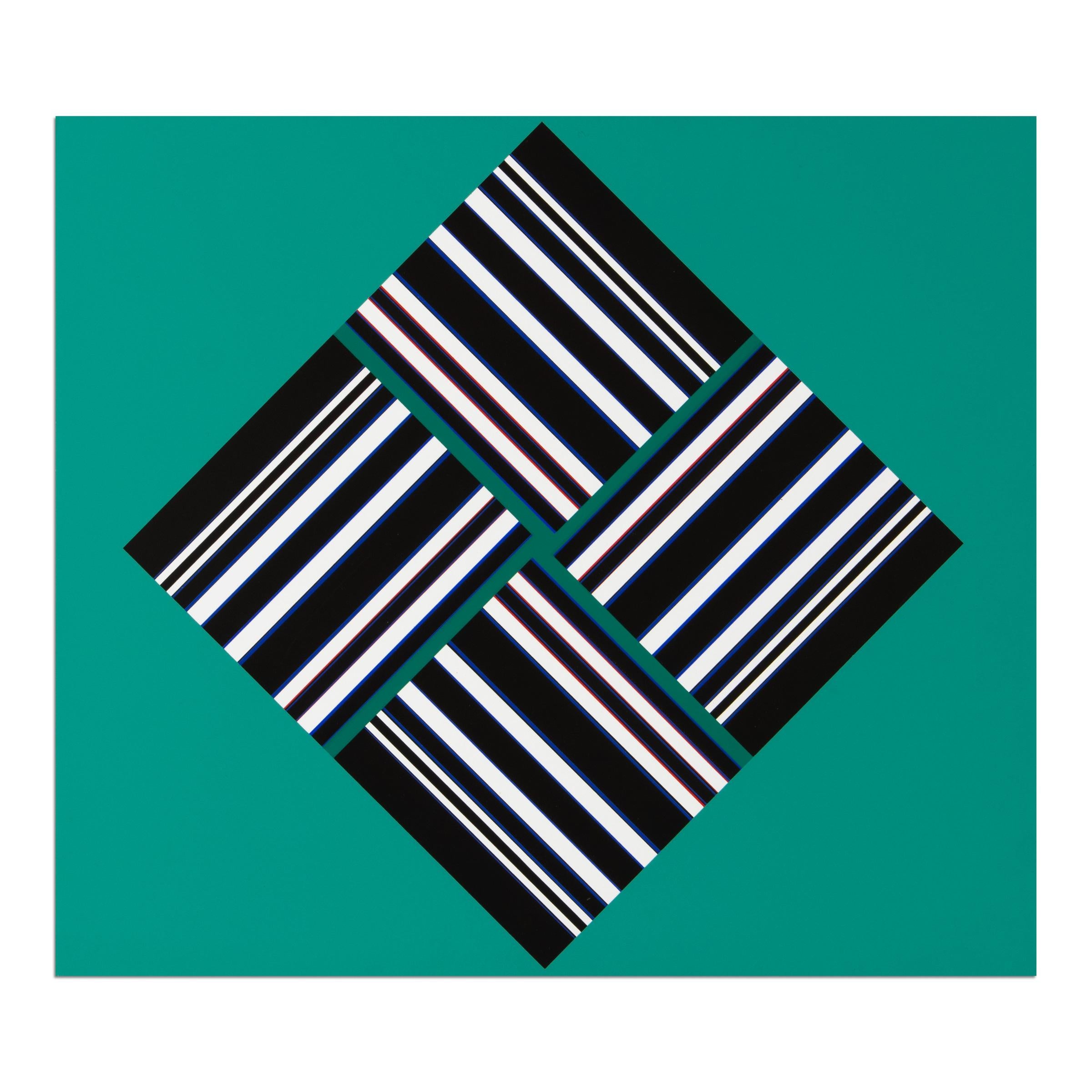 Günter Fruhtrunk (German, 1923-1982)
Seh-Übung (from Dschuang Dsi), 1967
Medium: Screenprint on card
Dimensions: 38 x 33 cm
Edition of 40: This is an unsigned print outside the edition
Printer: Domberger, Stuttgart 
Catalogue raisonné: Kirchhoff 2.4