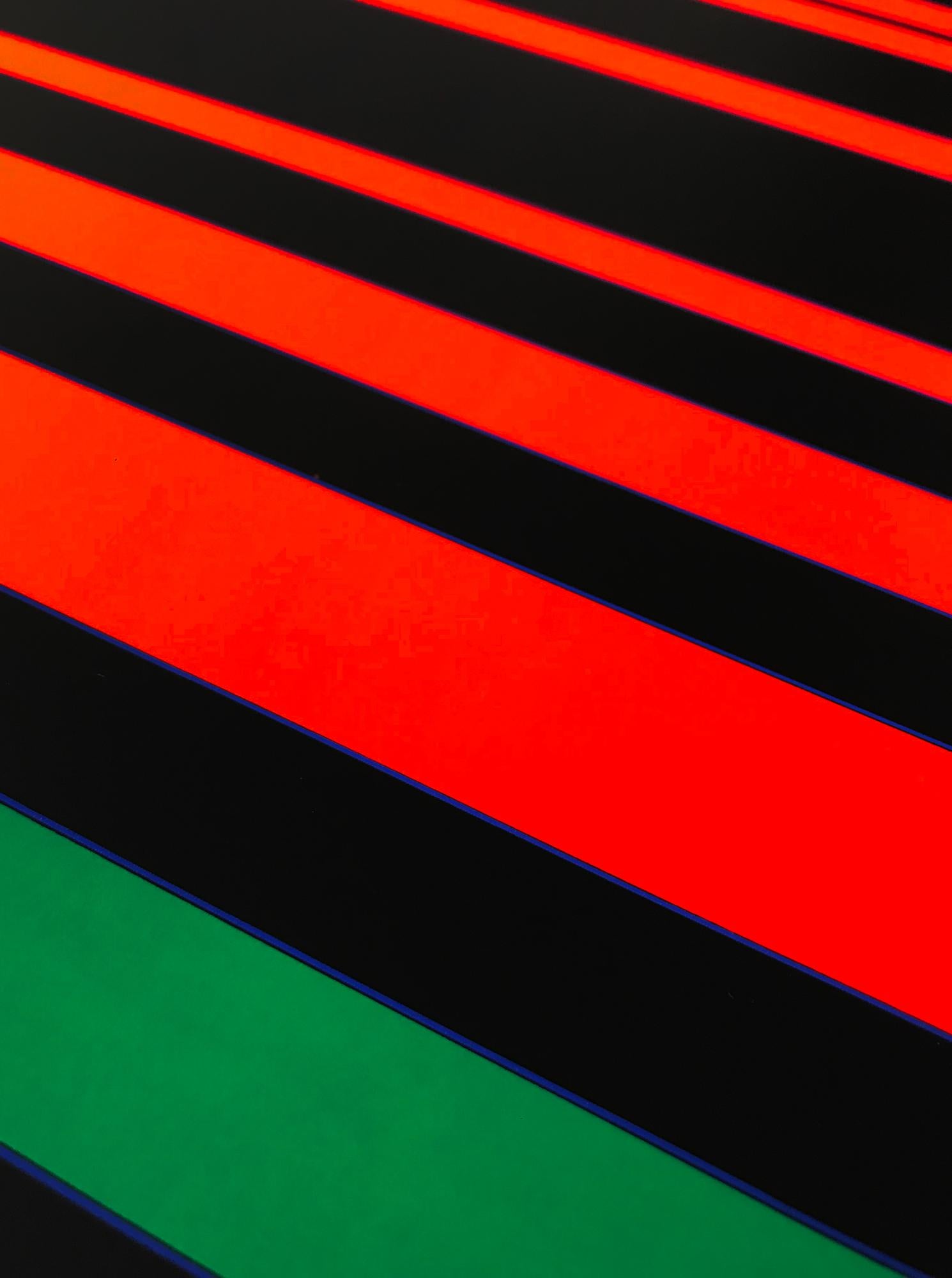 Günter Fruhtrunk, Zwischen Grün - Sérigraphie, 1970, Op Art, Impression signée - Print de Gunter Fruhtrunk
