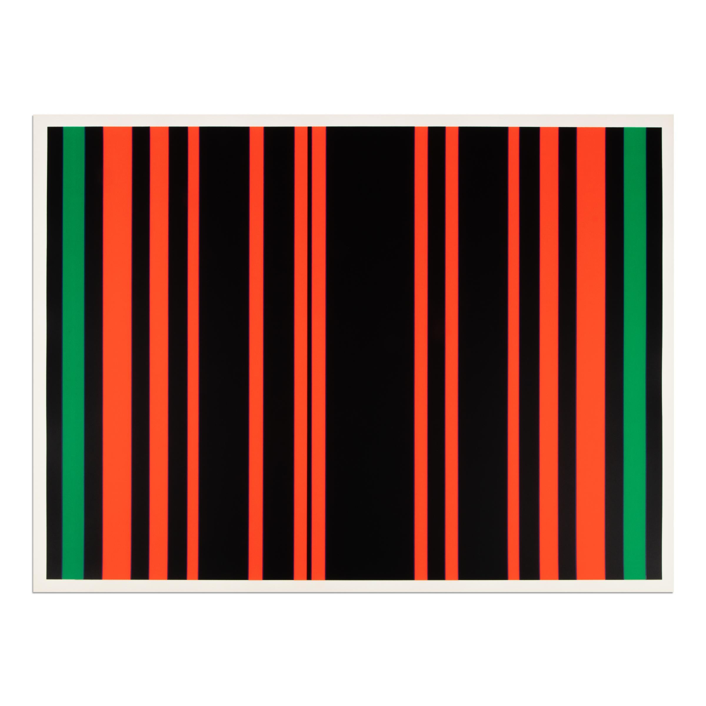 Abstract Print Gunter Fruhtrunk - Günter Fruhtrunk, Zwischen Grün - Sérigraphie, 1970, Op Art, Impression signée