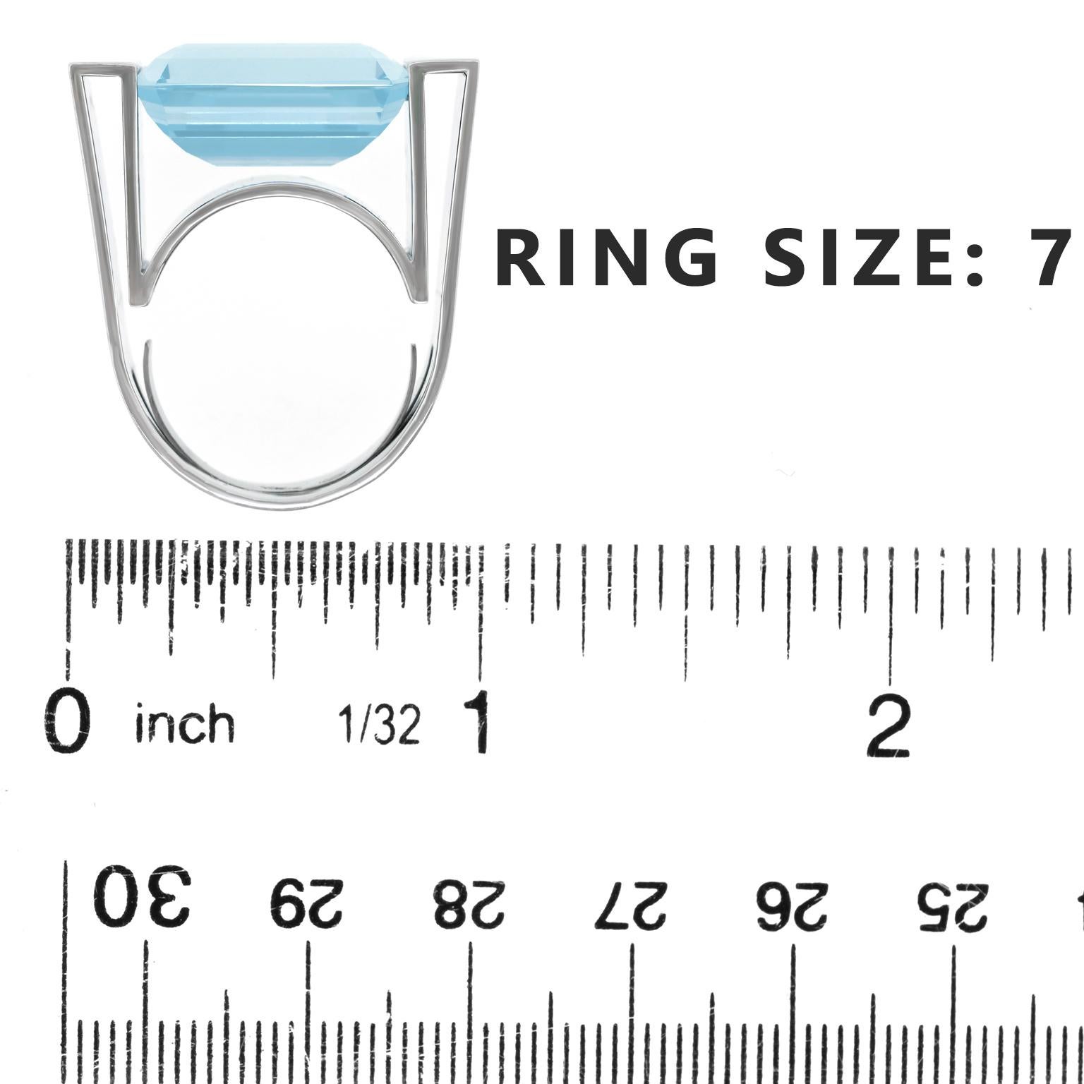 Günter Wyss Hyper-Modern Aquamarine Ring (bague en aigue-marine) en vente 1