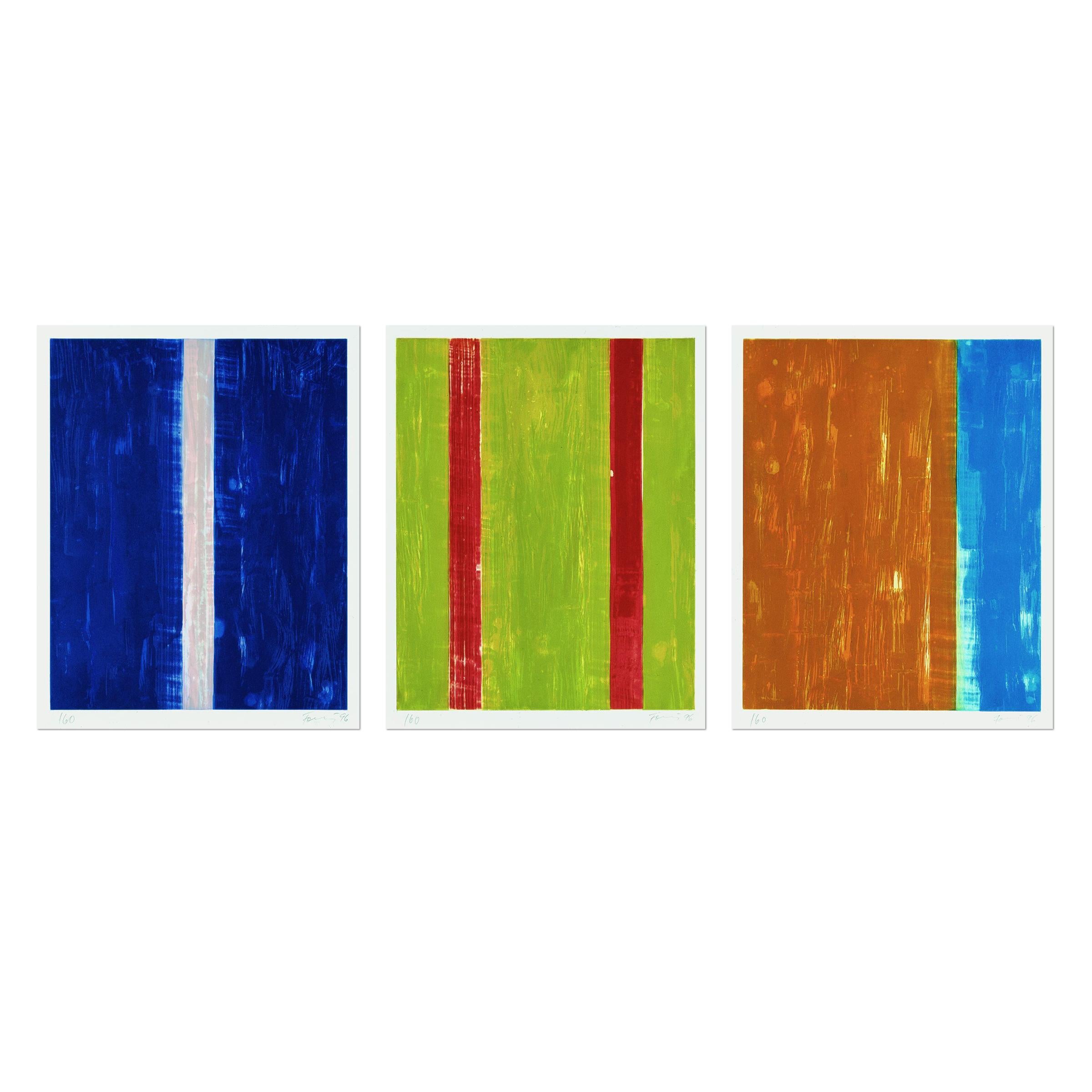 Günther Förg, Coda - Set of 3 Etchings, Signed Prints, Abstract Art