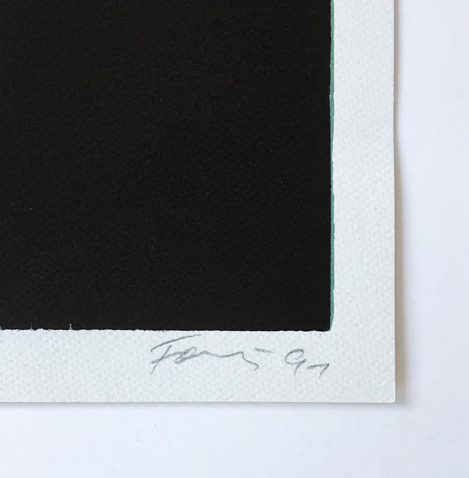 Günther Förg, Six Rectangles - Woodcut in Colors, Abstract Art, Signed Print im Angebot 1