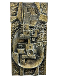 Gunther Gerzso Mexican Modernist Master Silvered Cast Abstract Sculpture Relief