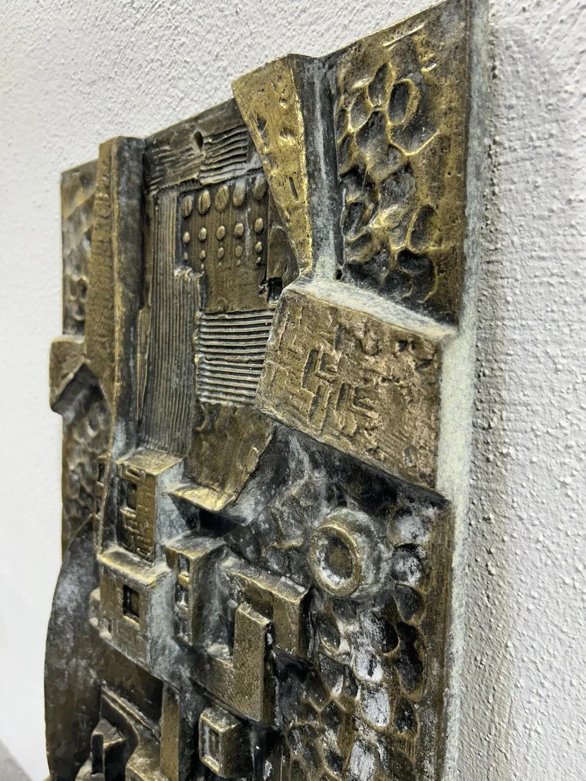 Gunther Gerzso Mexican Modernist Master Silvered Cast Abstract Sculpture Relief 1