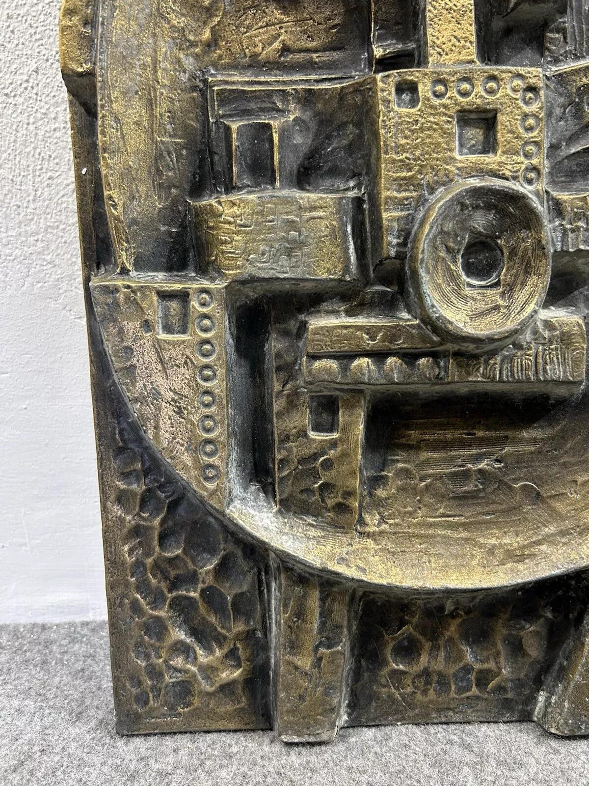 Gunther Gerzso Mexican Modernist Master Silvered Cast Abstract Sculpture Relief 2