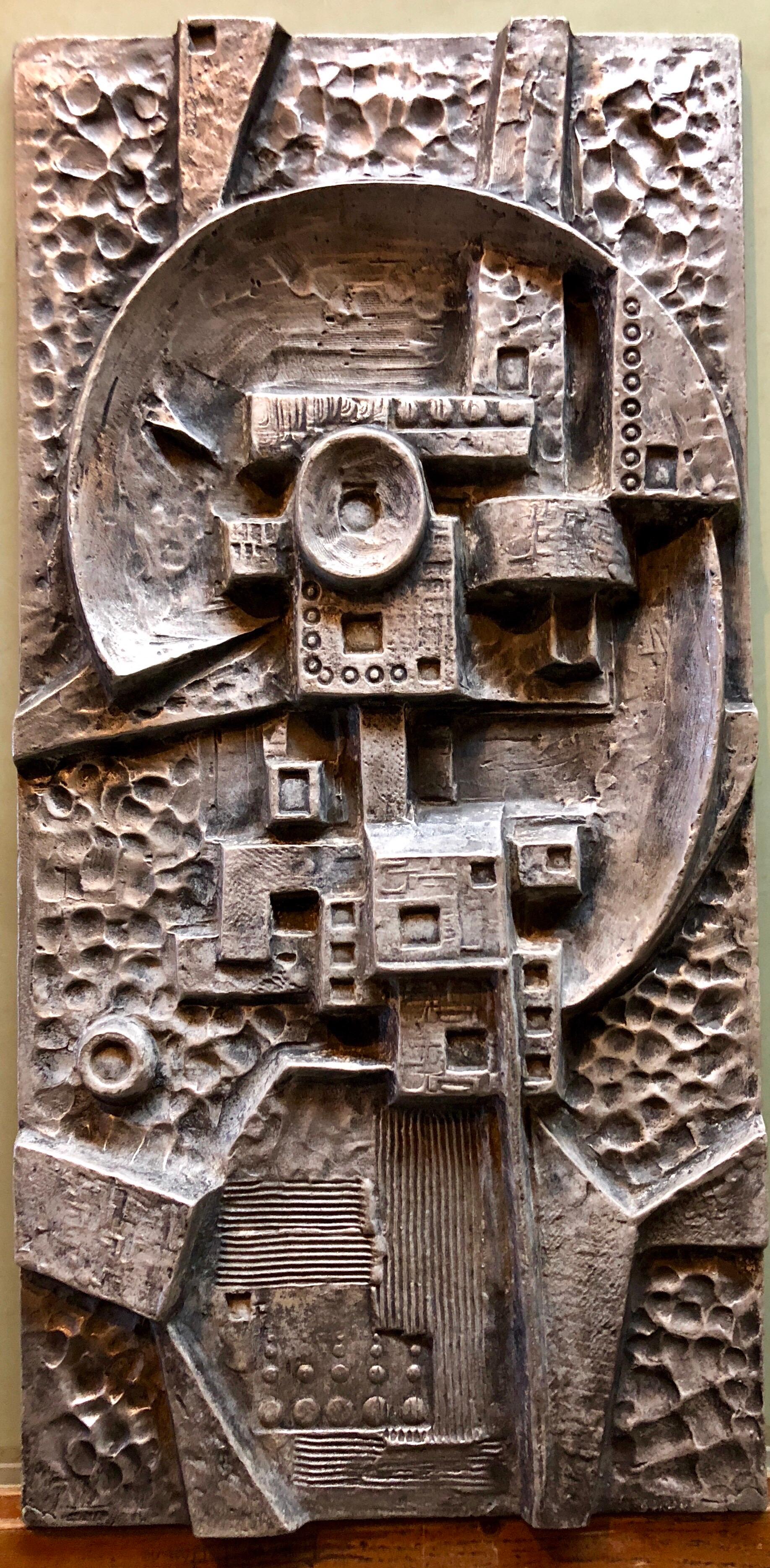 Mexican Modernist Master Silvered Cast Abstract Sculpture Relief Gunther Gerzso 4