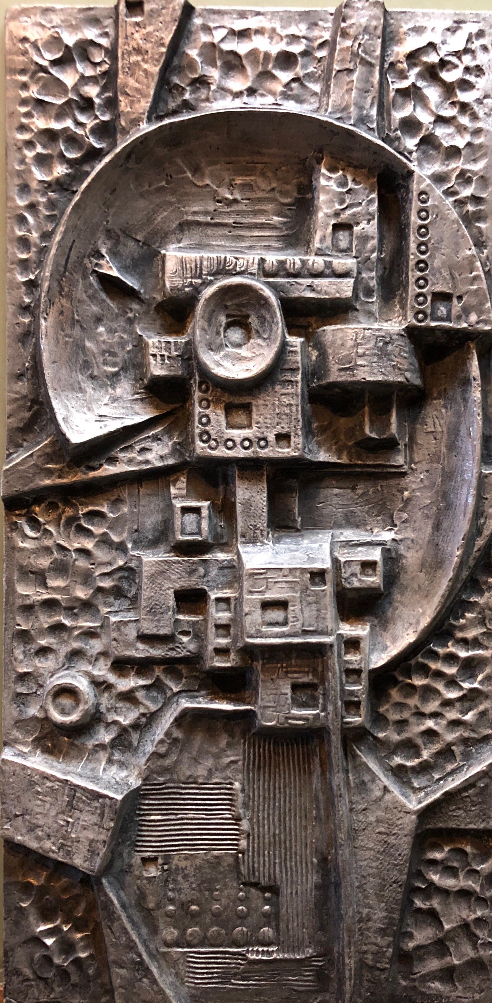 Mexican Modernist Master Silvered Cast Abstract Sculpture Relief Gunther Gerzso 5