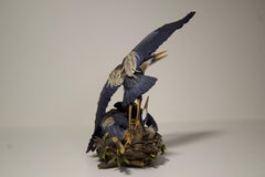 Hutschenreuther Porcelain Figurine "The Challenge" (Blue Heron)