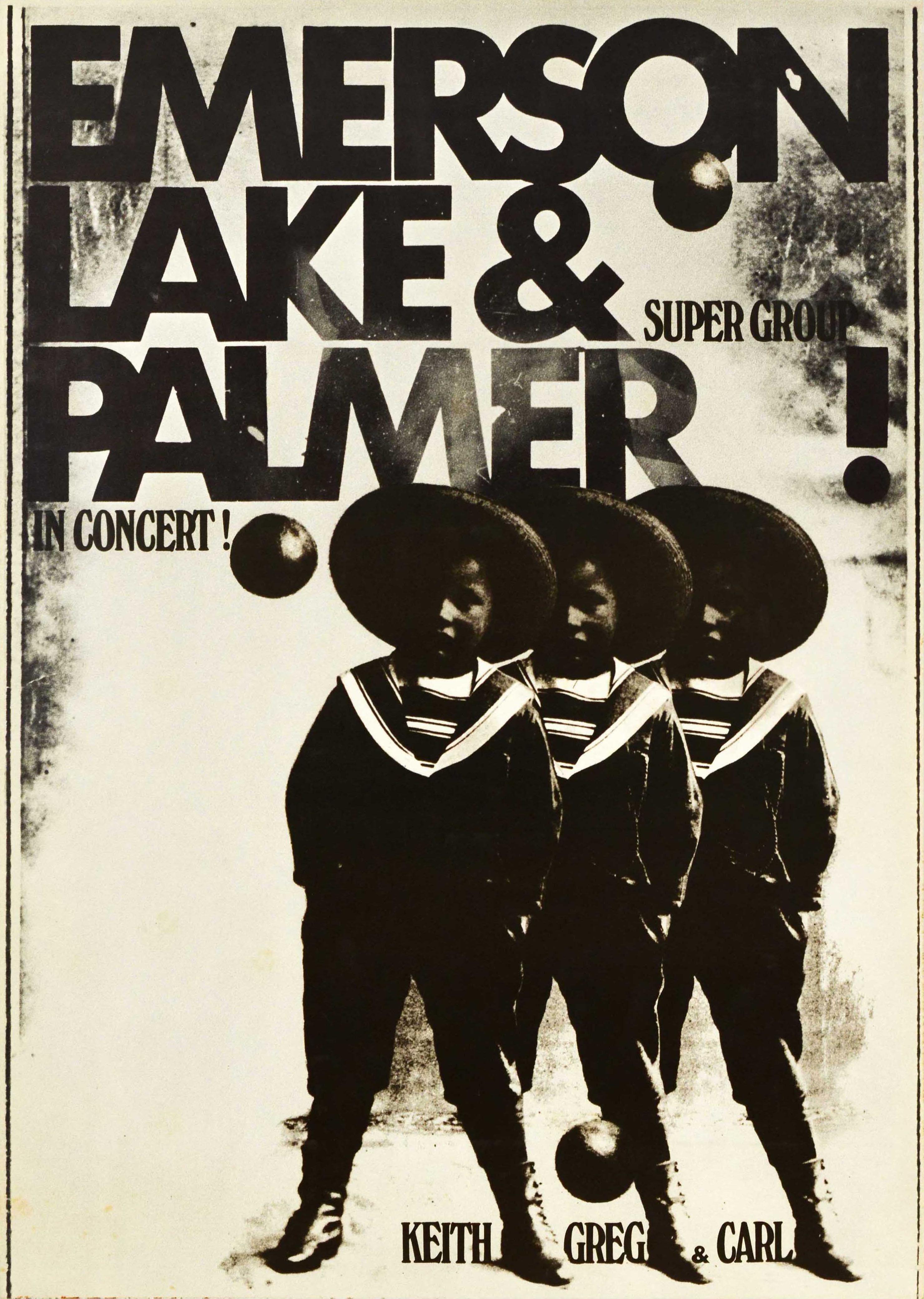 Günther Kieser Print - Original Vintage Music Concert Poster Emerson Lake & Palmer Super Group Art Rock