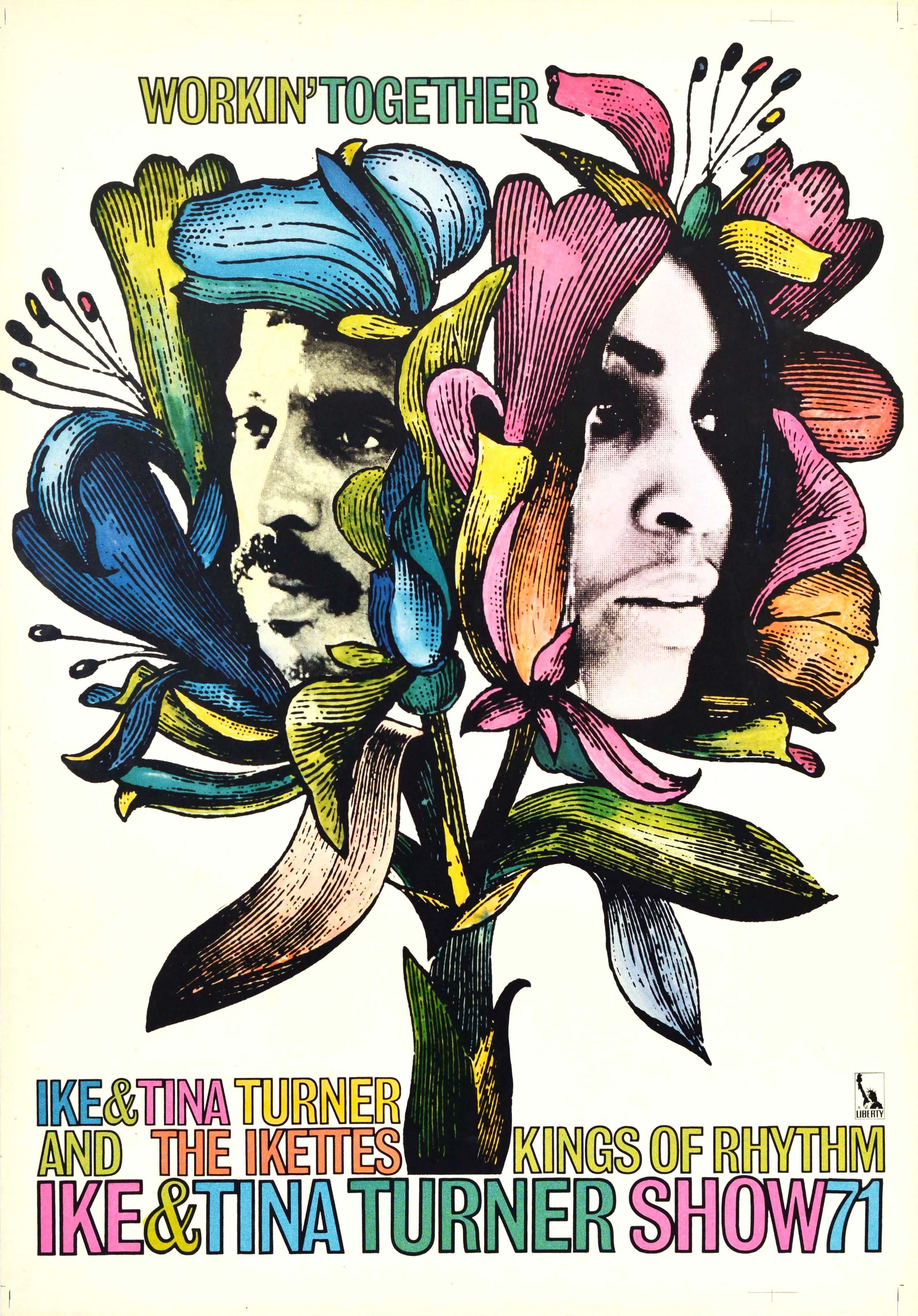 Print di Günther Kieser - Poster originale d'epoca Ike e Tina Turner Show 71 Workin' Together Music Album